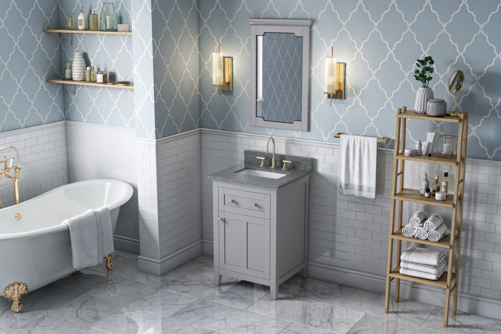 24" Grey Chatham Vanity, Boulder Cultured Marble Vanity Top, undermount rectangle bowl