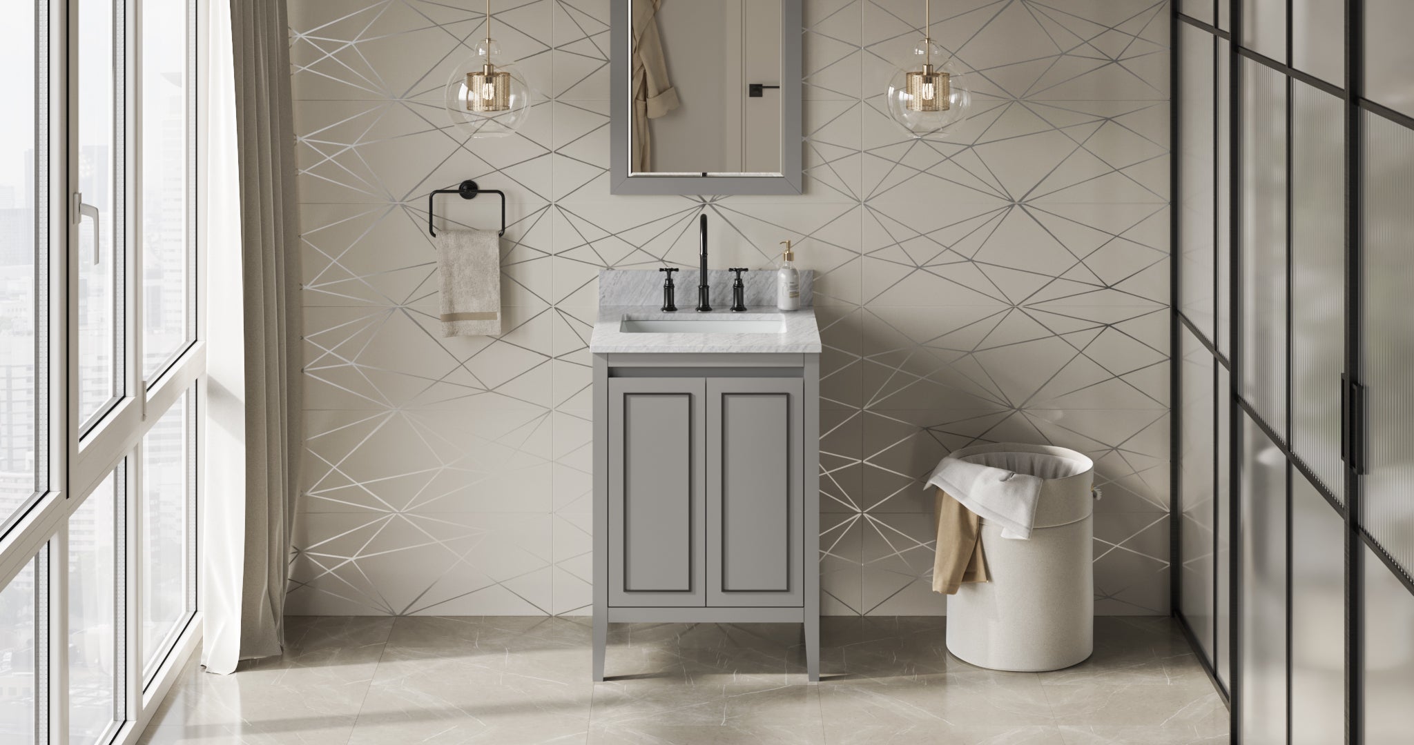 24" Grey Percival Vanity | KitchBath