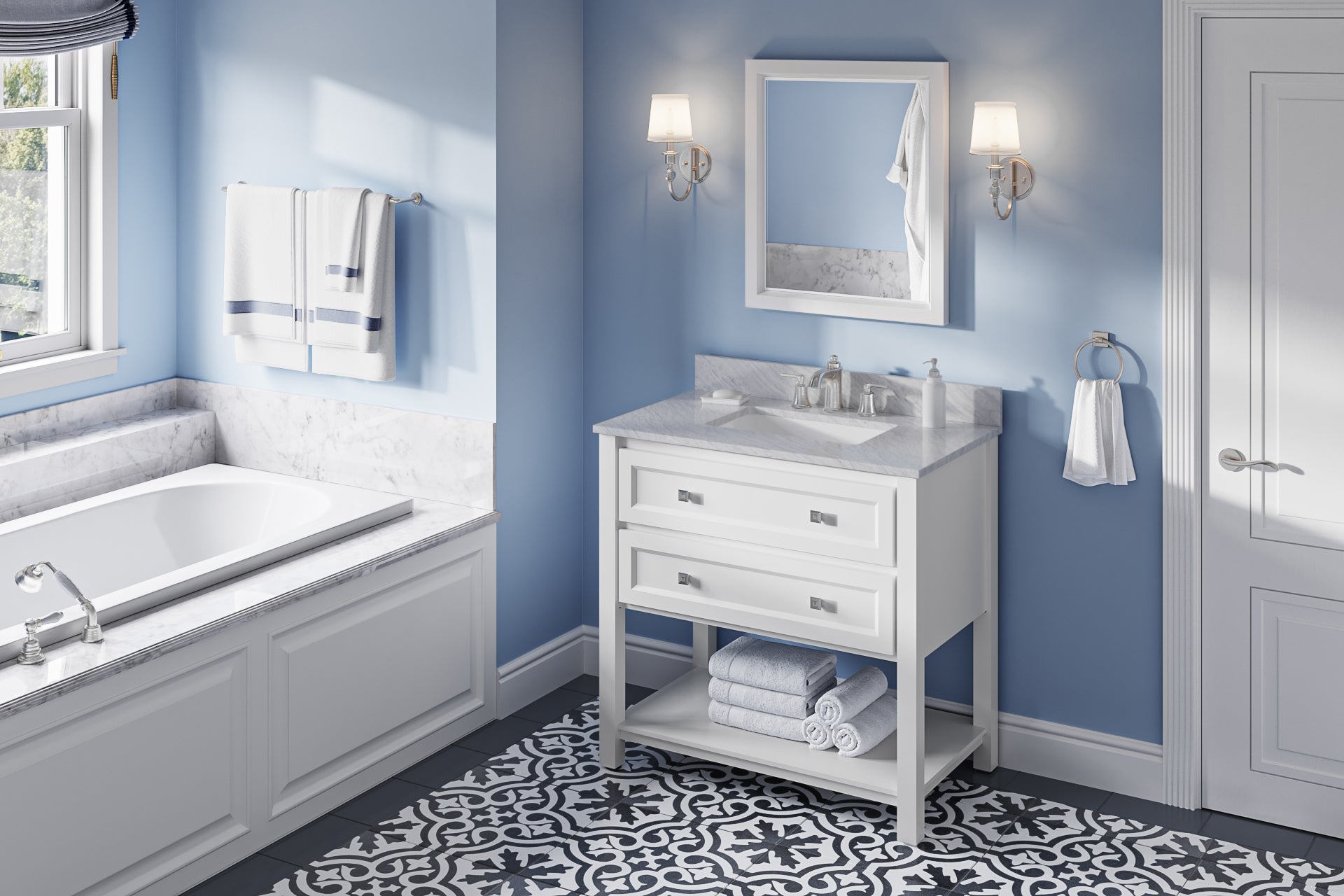 36" White Adler Vanity | KitchBath