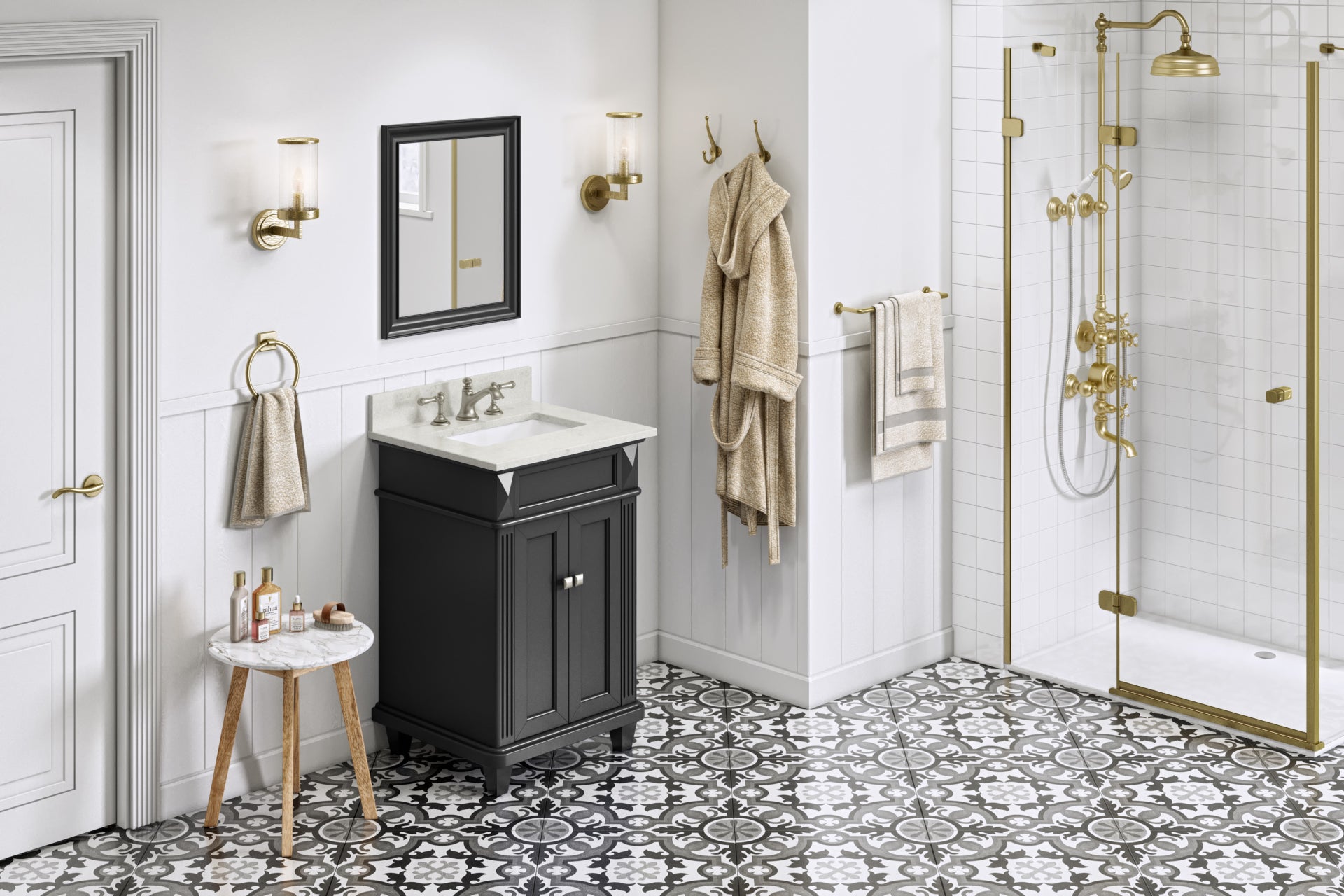 24" Black Douglas Vanity | KitchBath