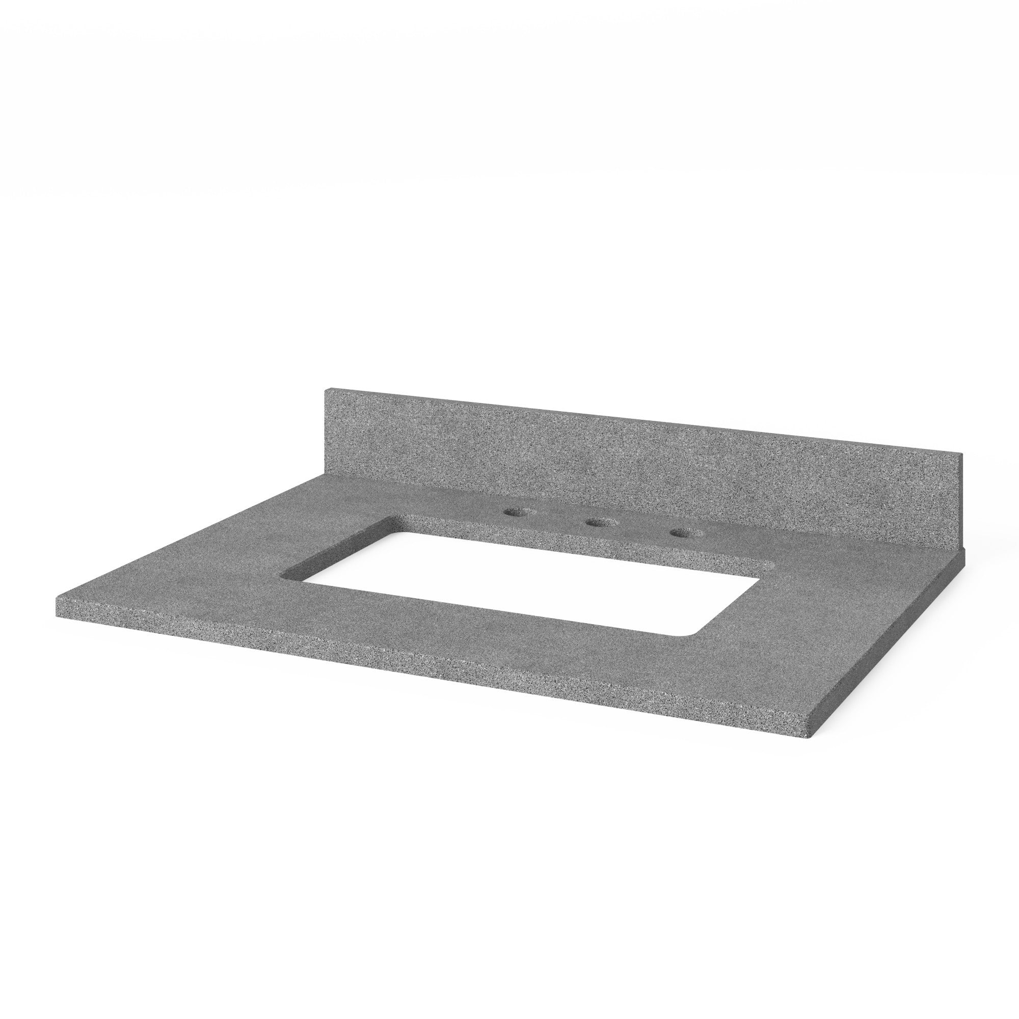 30" Black Cade Vanity, Steel Grey Cultured Marble Vanity Top, undermount rectangle bowl | KitchBath