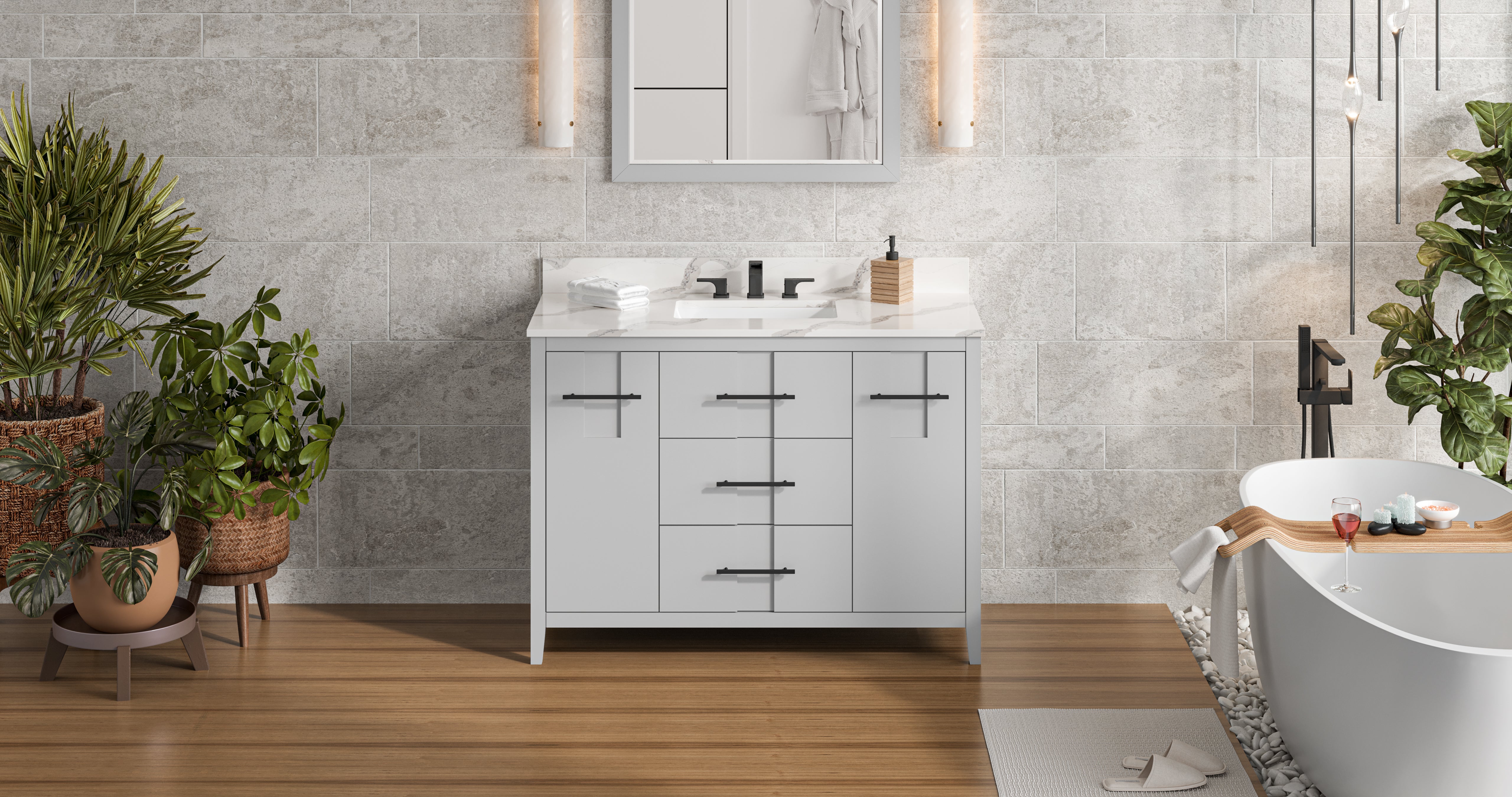 48" Grey Katara Vanity | KitchBath