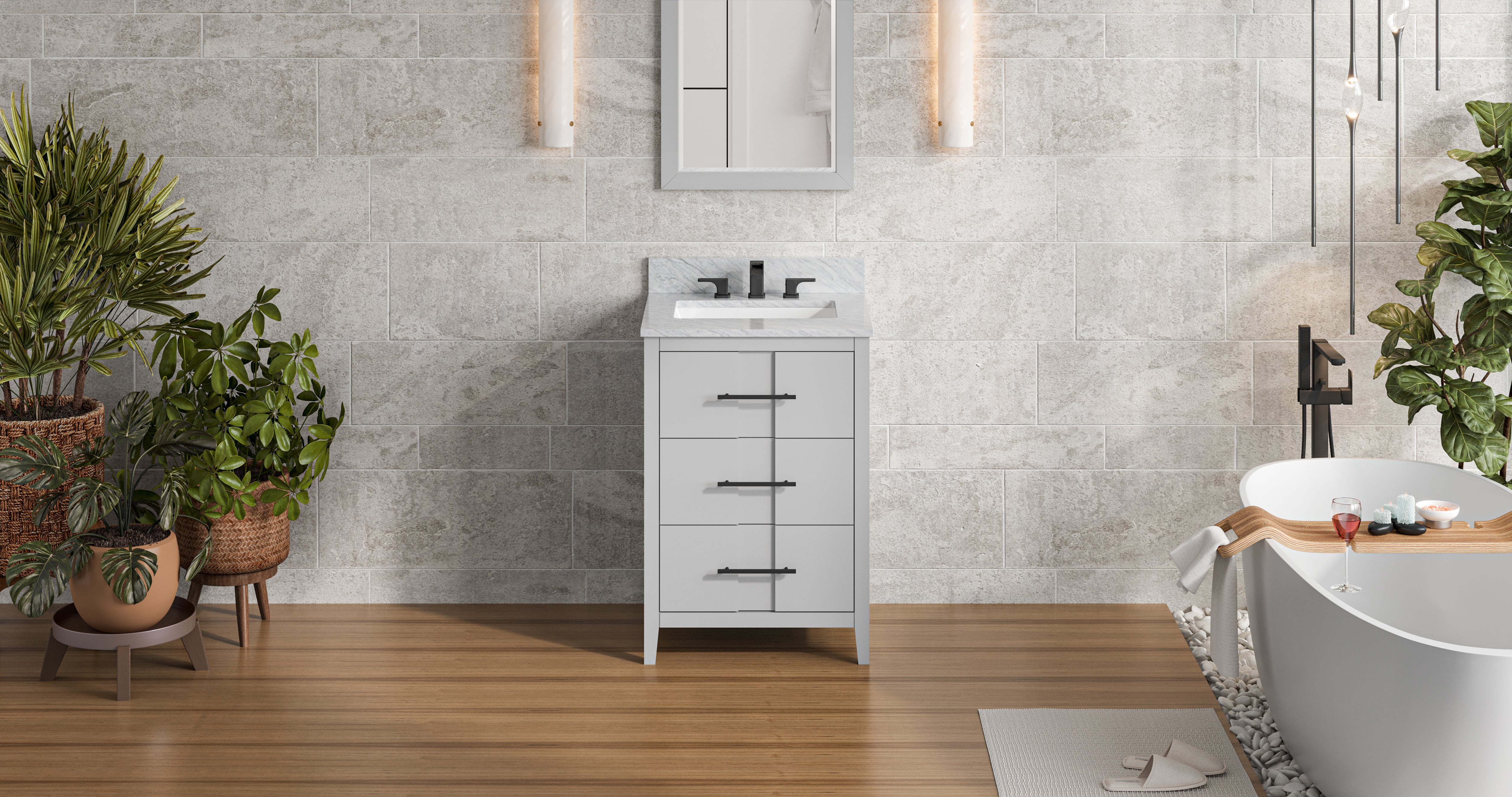 24" Grey Katara Vanity | KitchBath