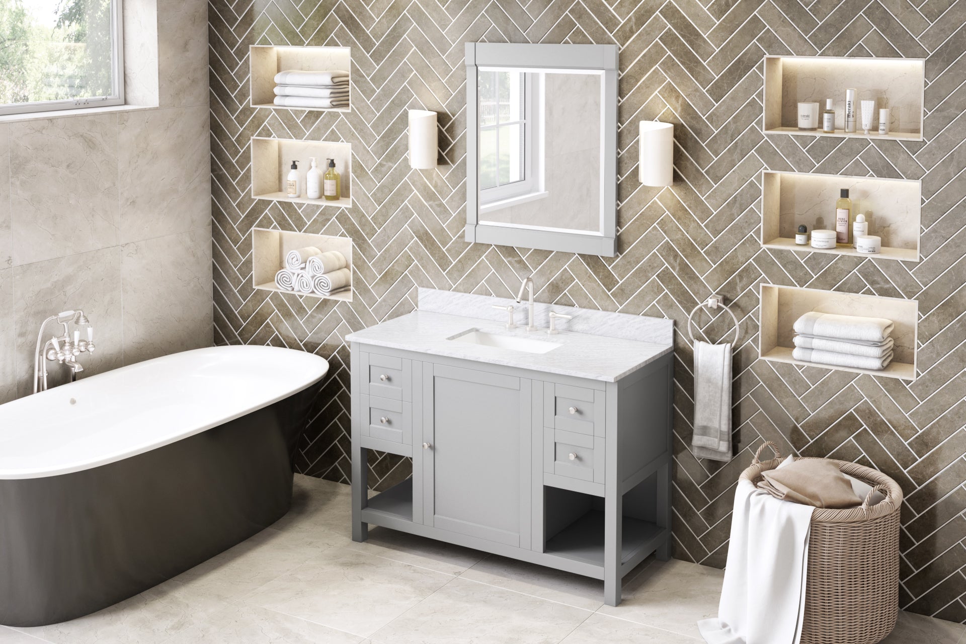 48" Grey Astoria Vanity | KitchBath