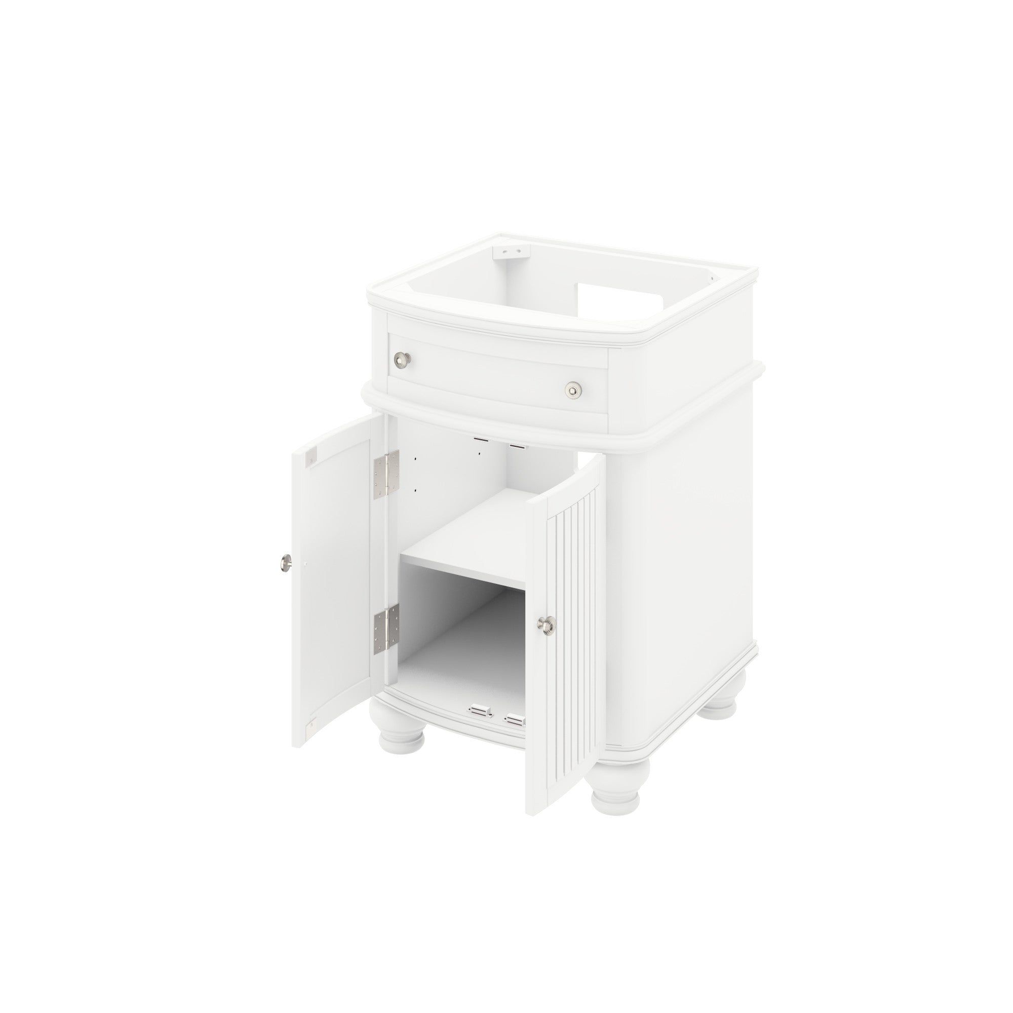 30" White Compton Vanity, Compton-only Black Granite Vanity Top, undermount oval bowl
