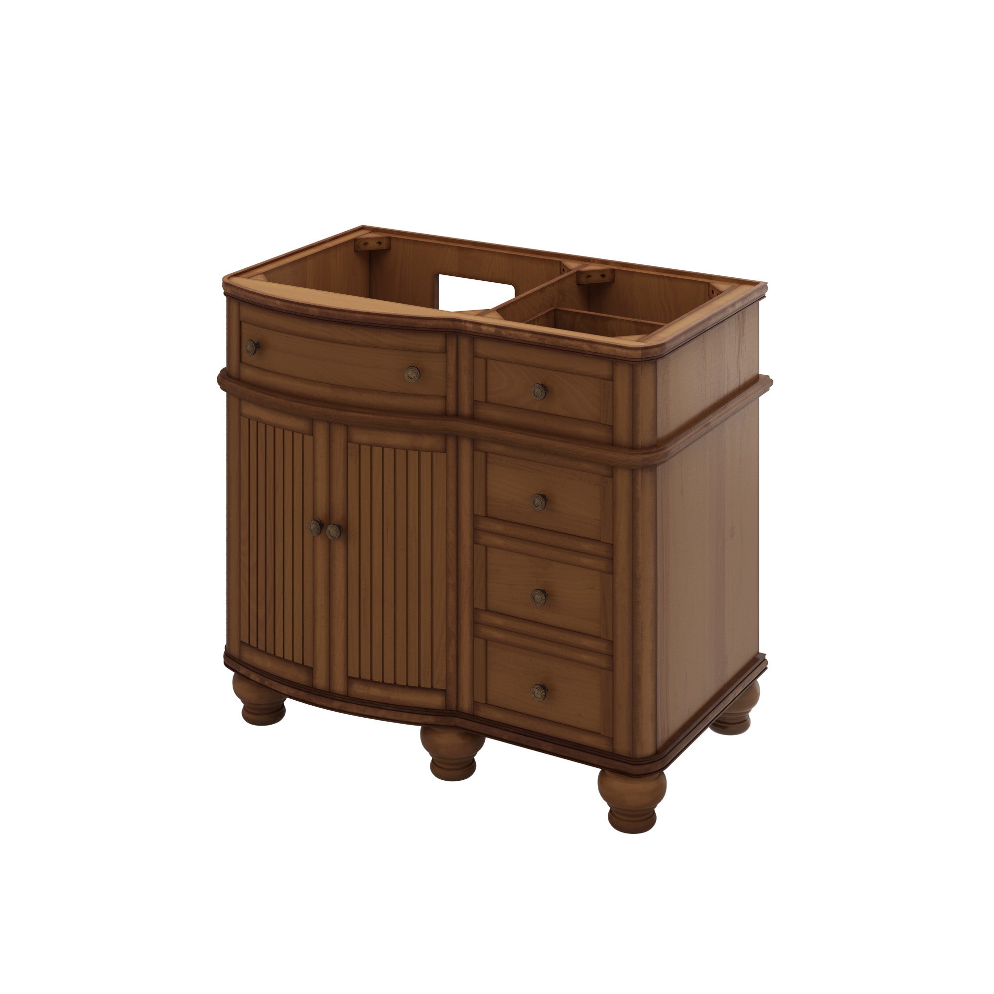 48" Walnut Compton Vanity, Compton-only Black Granite Vanity Top, undermount oval bowl | KitchBath