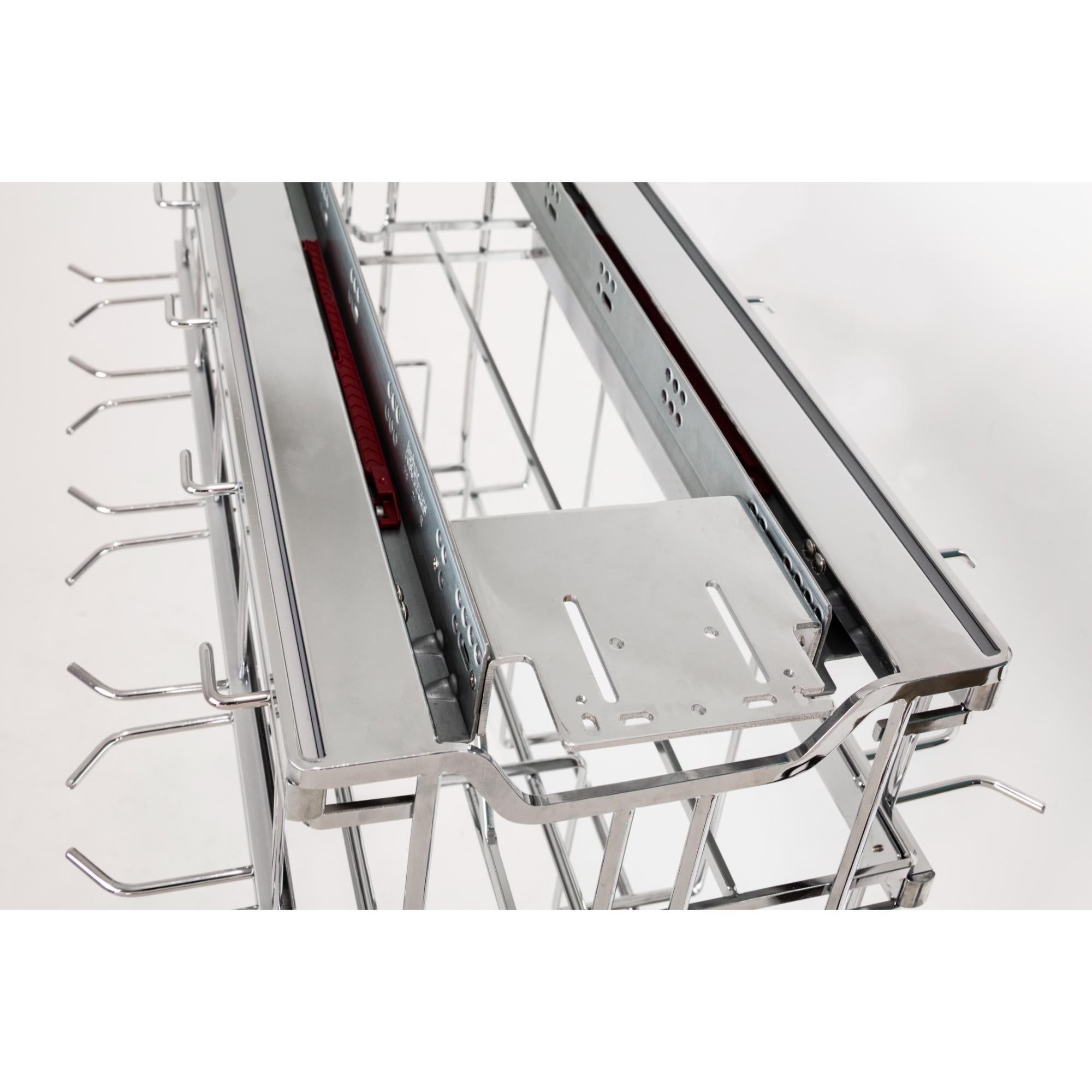 Polished Chrome STORAGE WITH STYLE® Soft-close Hanging Pan Pullout | KitchBath