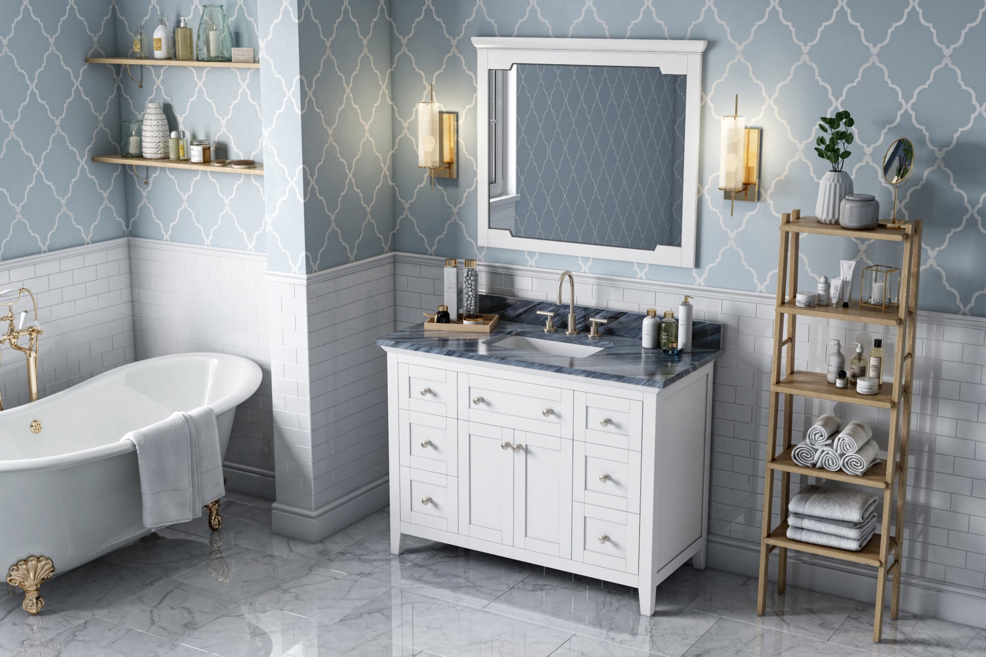 48" White Chatham Vanity | KitchBath