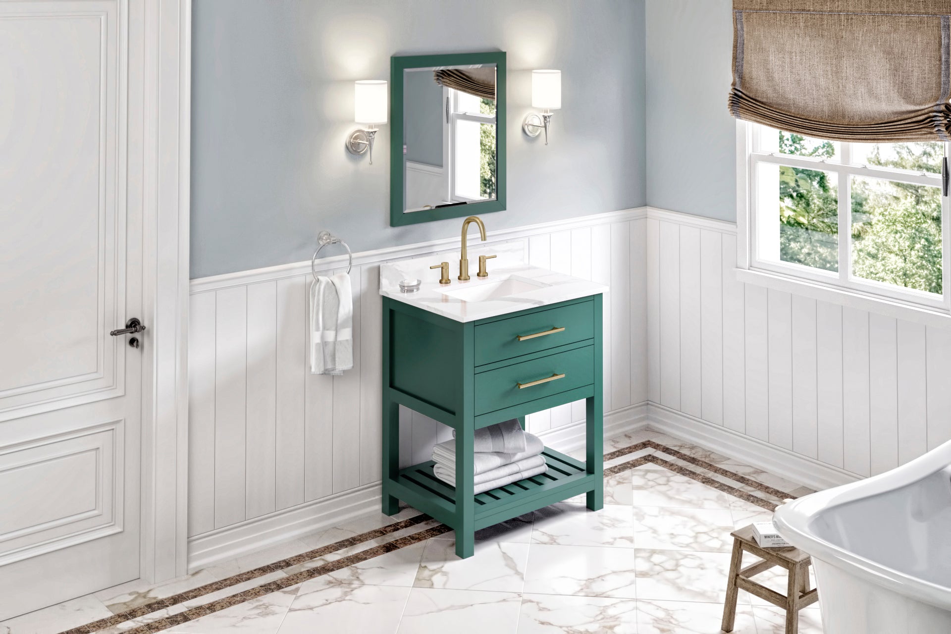 30" Forest Green Wavecrest Vanity | KitchBath