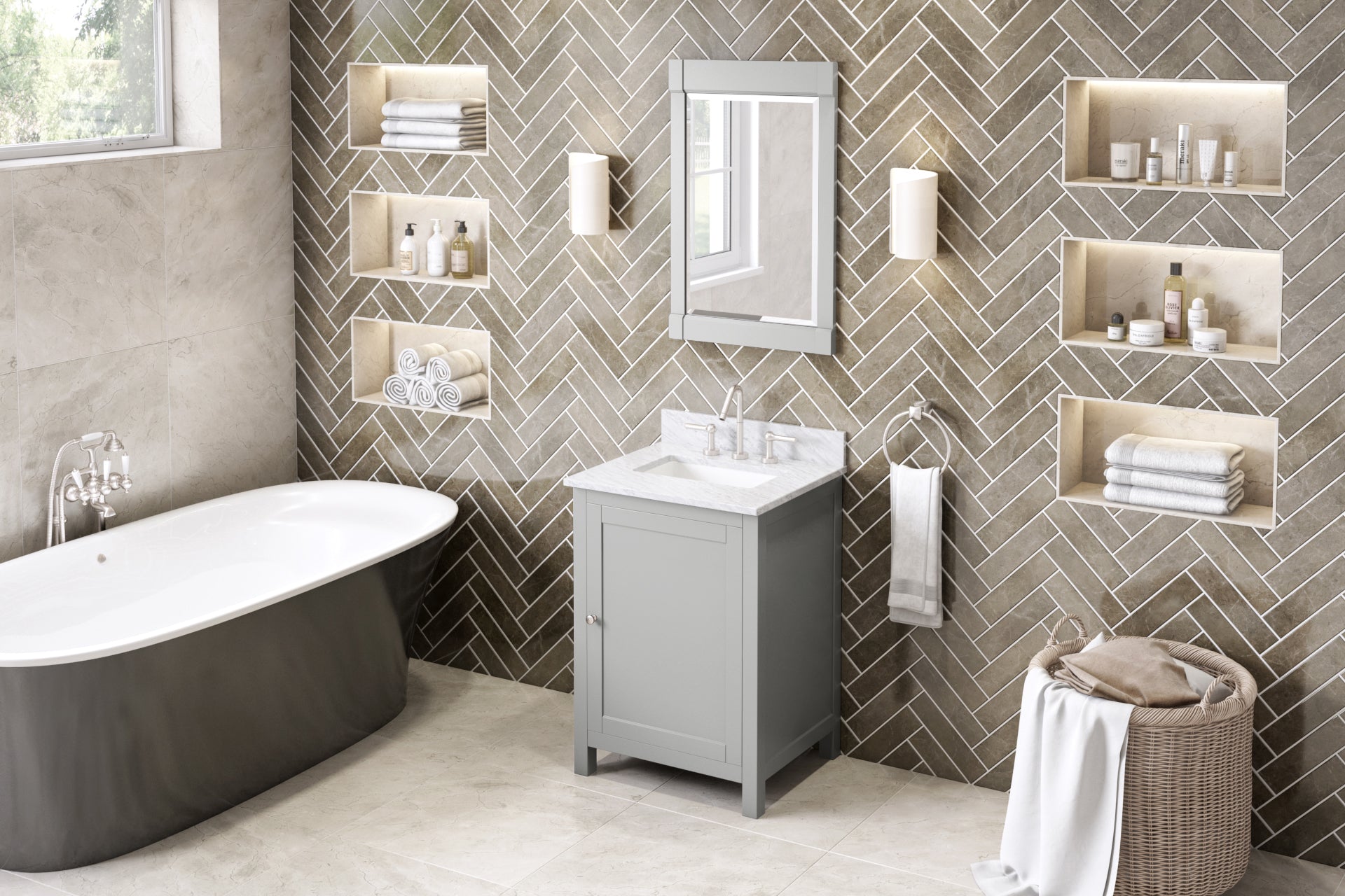 24" Grey Astoria Vanity | KitchBath