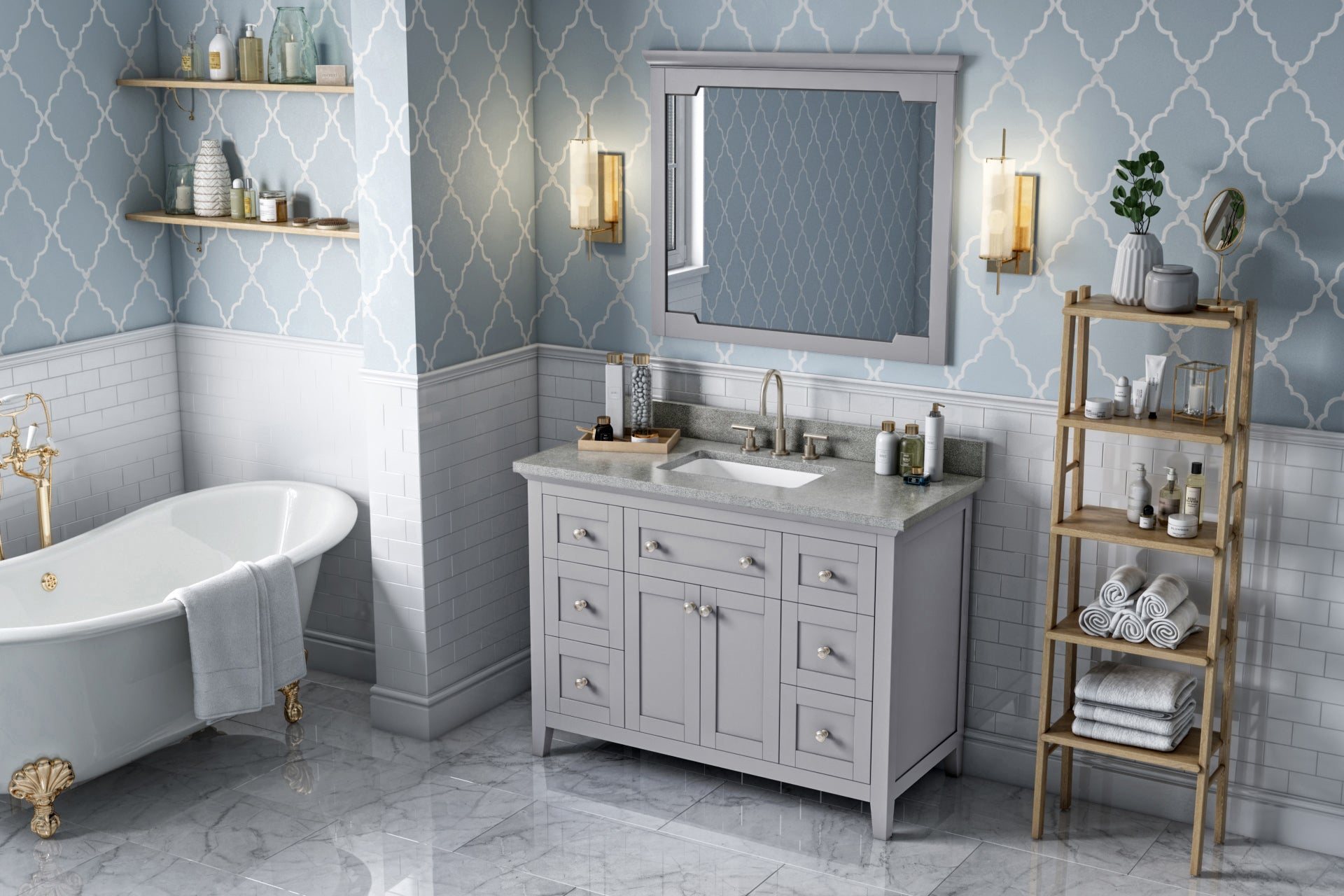 48" Grey Chatham Vanity, Steel Grey Cultured Marble Vanity Top, undermount rectangle bowl