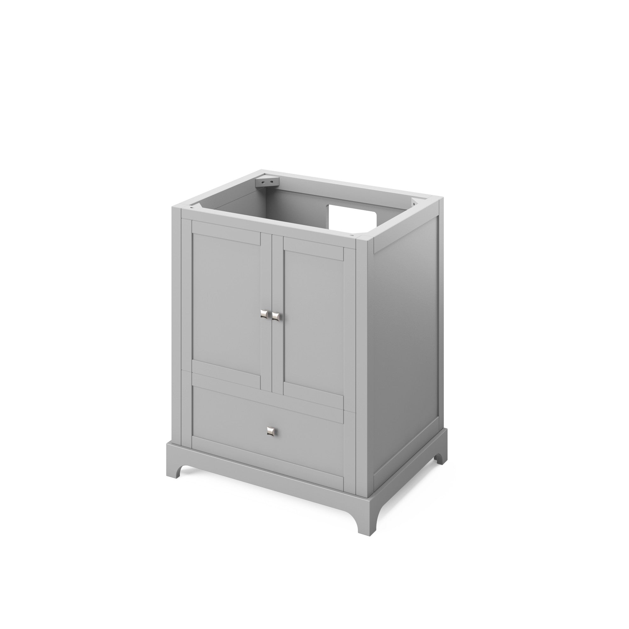 30" Grey Addington Vanity, Steel Grey Cultured Marble Vanity Top, undermount rectangle bowl | KitchBath