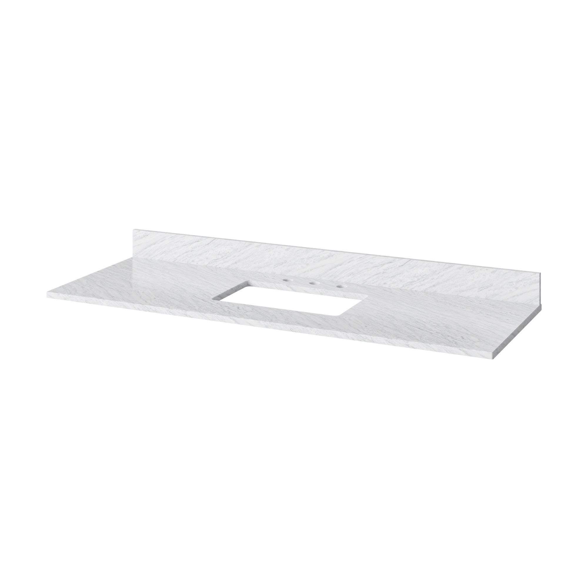 60" White Chatham Vanity, White Carrara Marble Vanity Top, undermount rectangle bowl | KitchBath