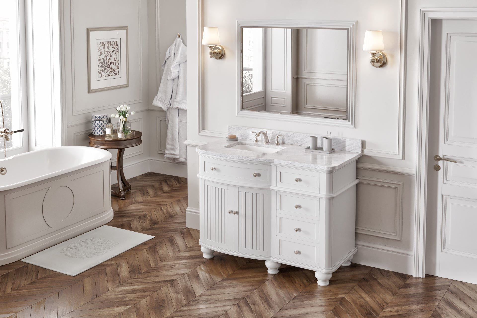 48" White Compton Vanity | KitchBath