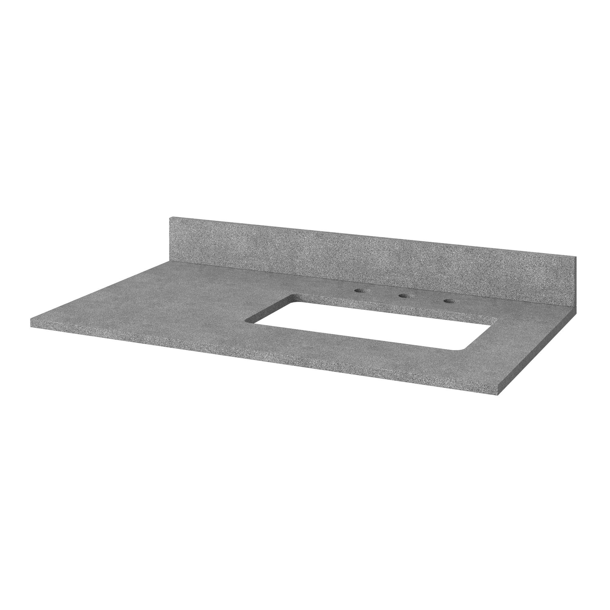 36" Grey Astoria Vanity, right offset, Steel Grey Cultured Marble Vanity Top, undermount rectangle bowl | KitchBath
