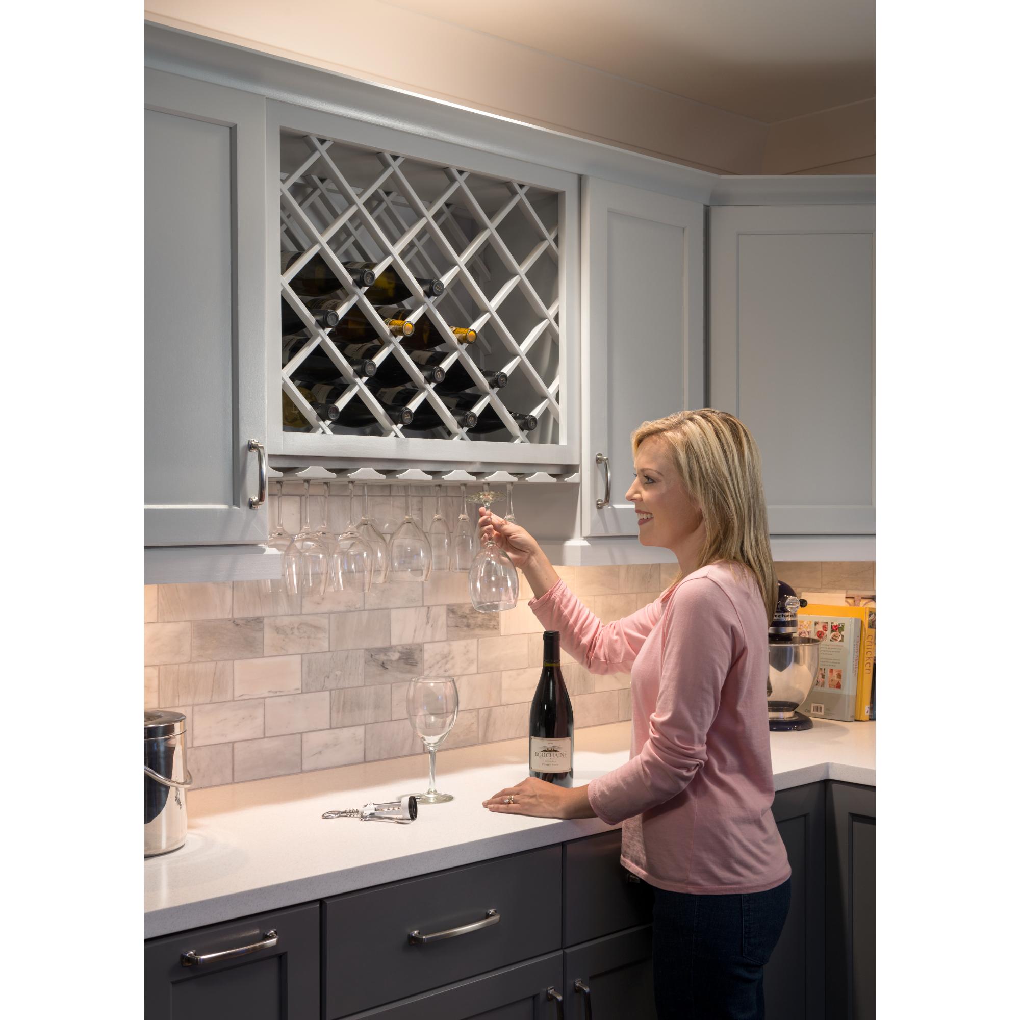 36" H x 36" W Maple Wine Bottle Lattice | KitchBath