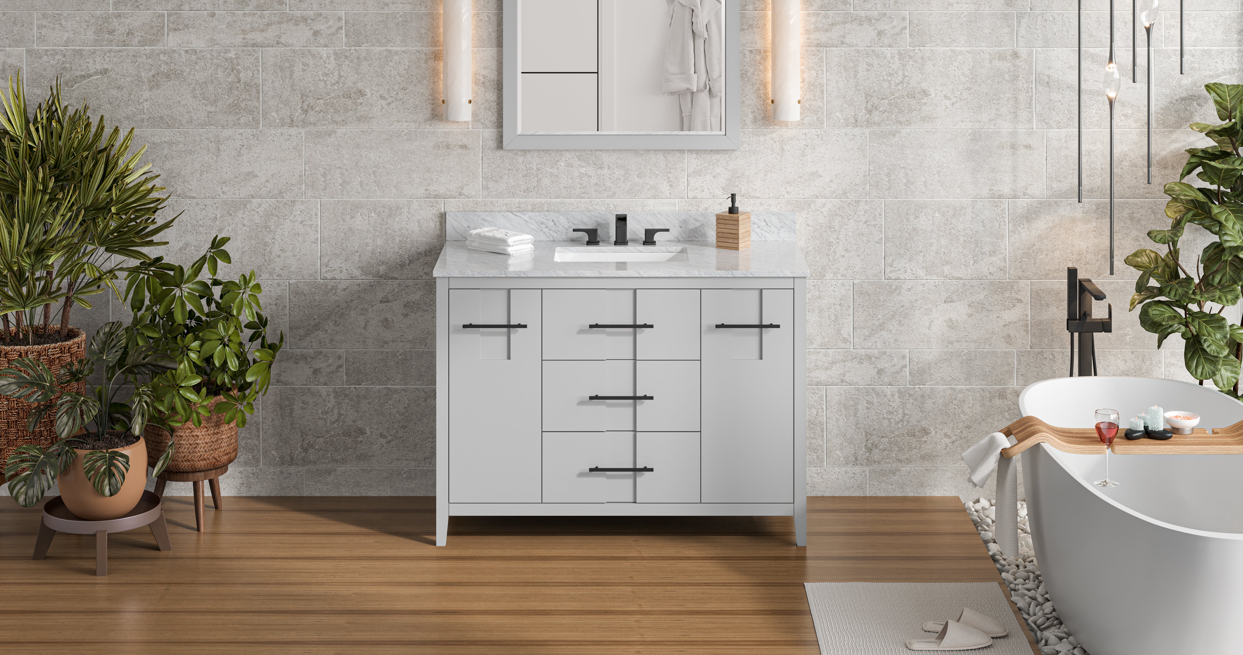 48" Grey Katara Vanity | KitchBath