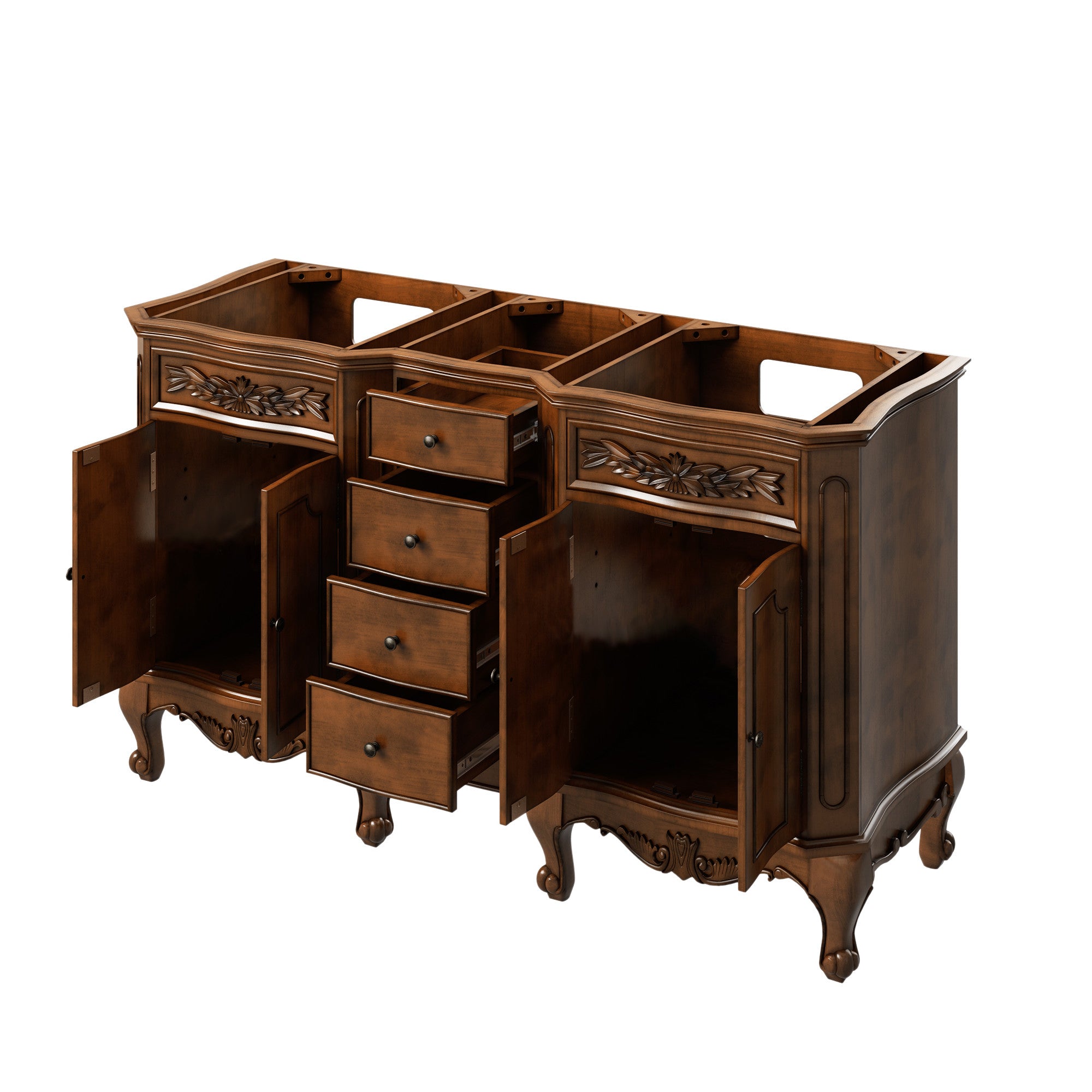 60" Nutmeg Clairemont Vanity, double bowl | KitchBath