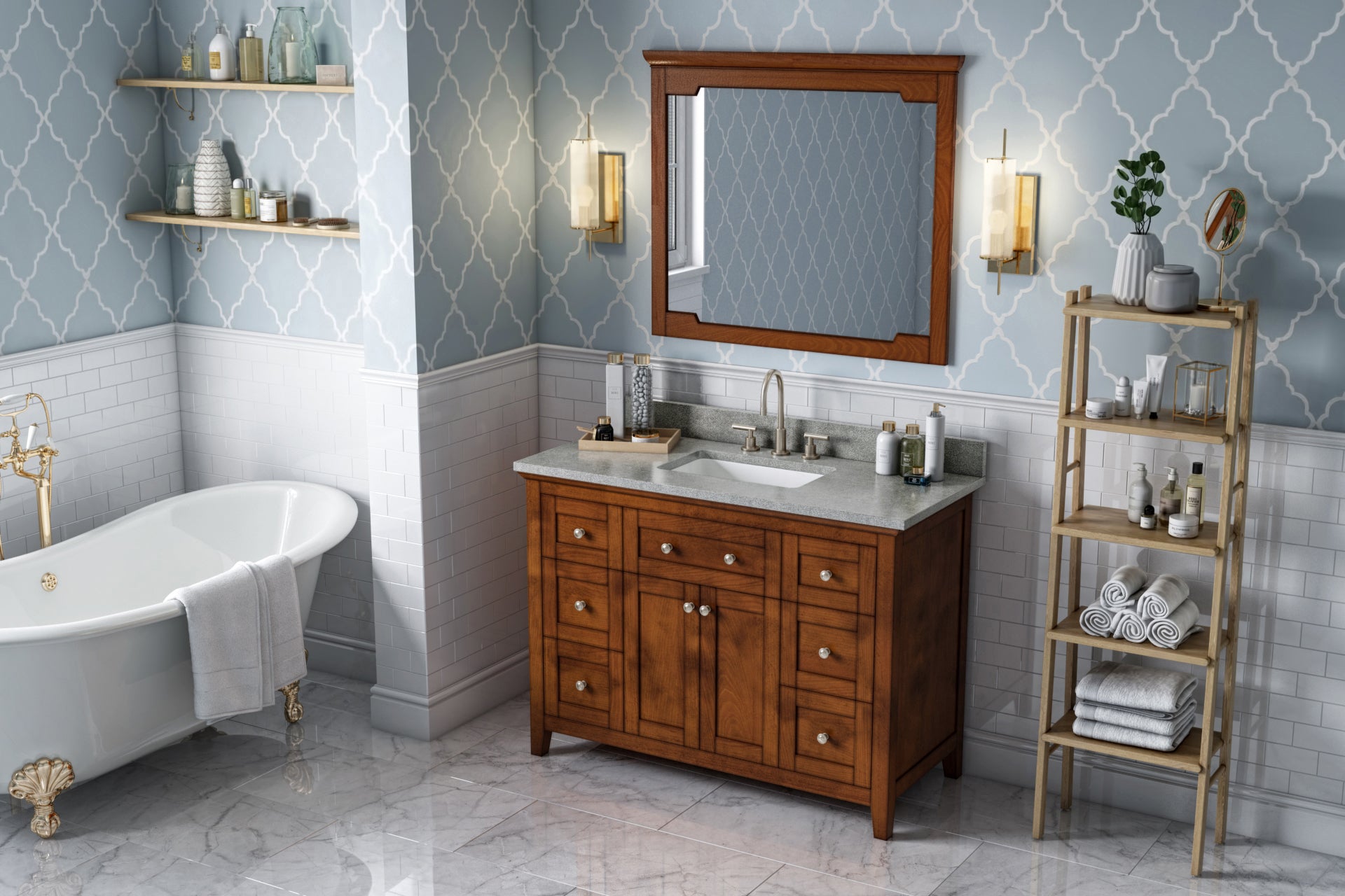 48" Chocolate Chatham Vanity, Steel Grey Cultured Marble Vanity Top, undermount rectangle bowl
