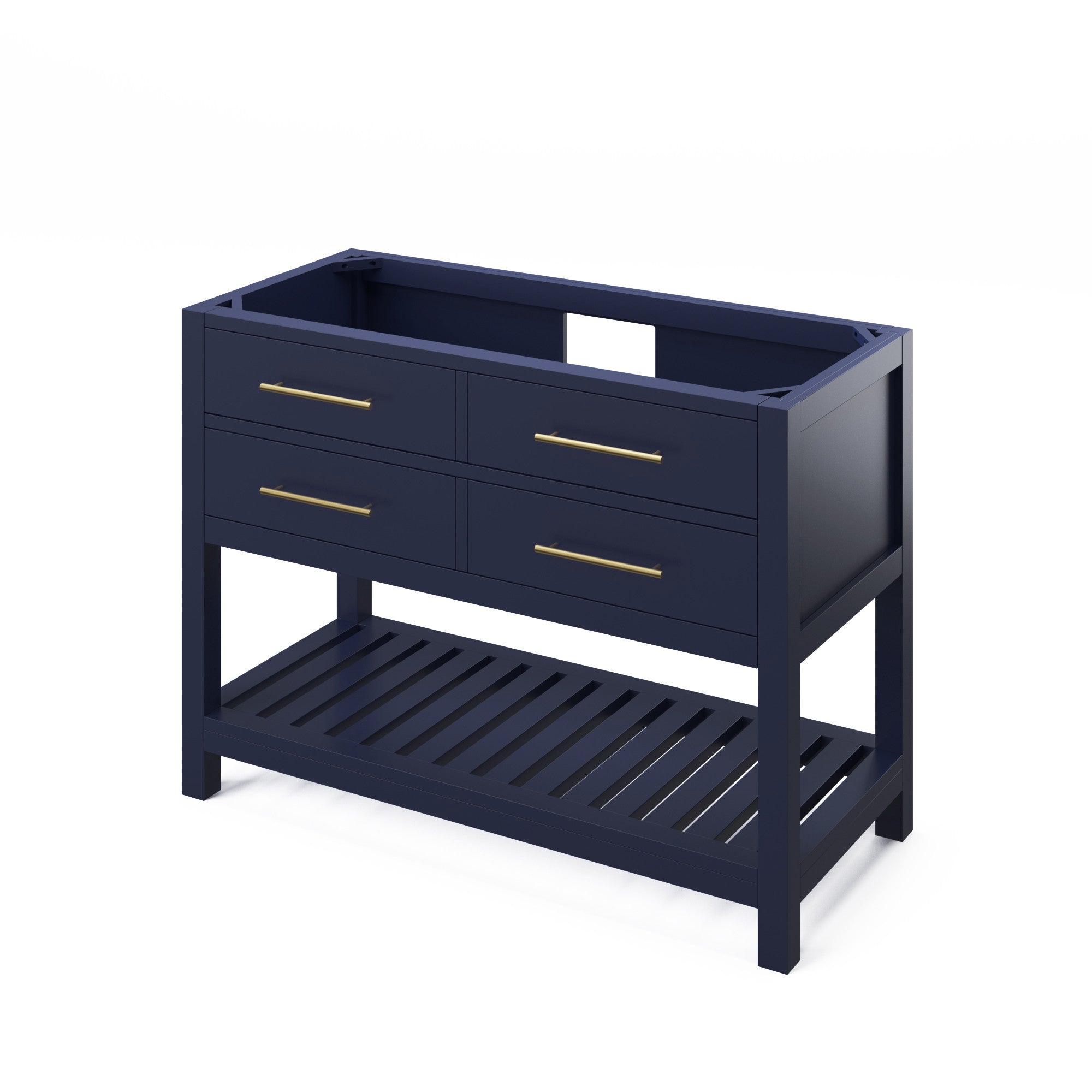 48" Hale Blue Wavecrest Vanity, Steel Grey Cultured Marble Vanity Top, undermount rectangle bowl | KitchBath