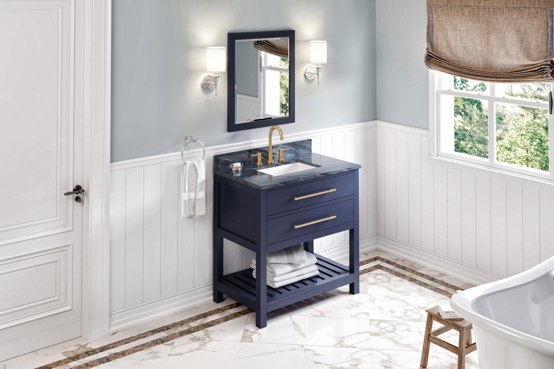 36" Hale Blue Wavecrest Vanity | KitchBath
