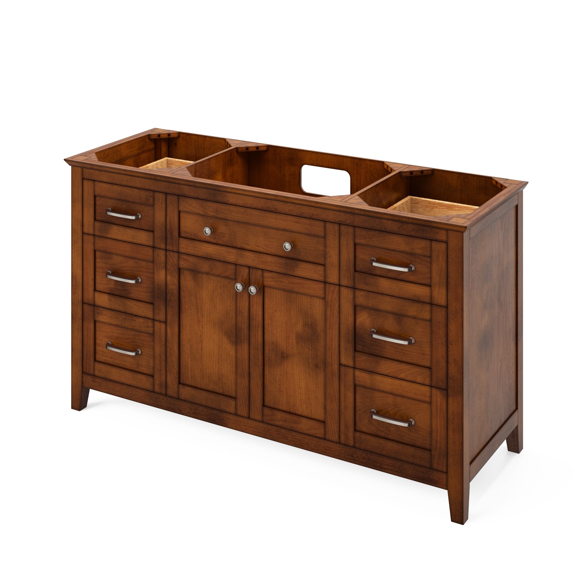 60" Chocolate Chatham Vanity, Black Granite Vanity Top, undermount rectangle bowl | KitchBath