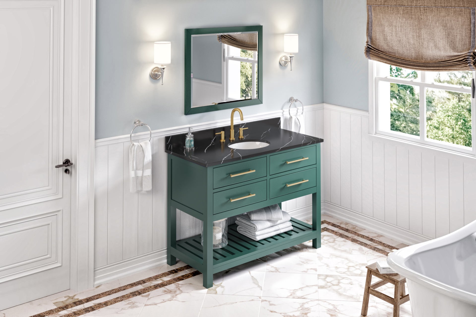 48" Forest Green Wavecrest Vanity | KitchBath
