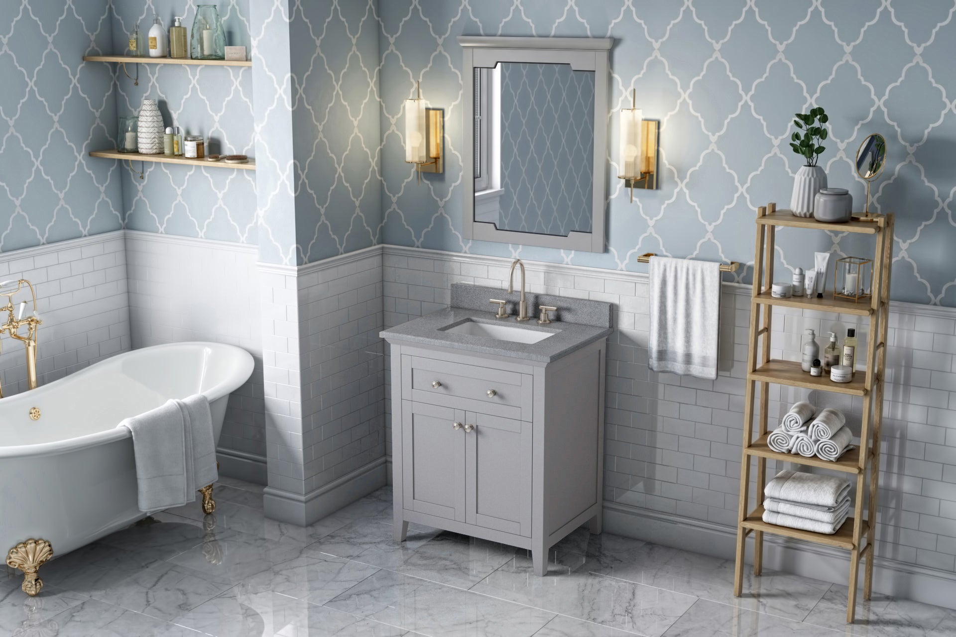 30" Grey Chatham Vanity, Steel Grey Cultured Marble Vanity Top, undermount rectangle bowl