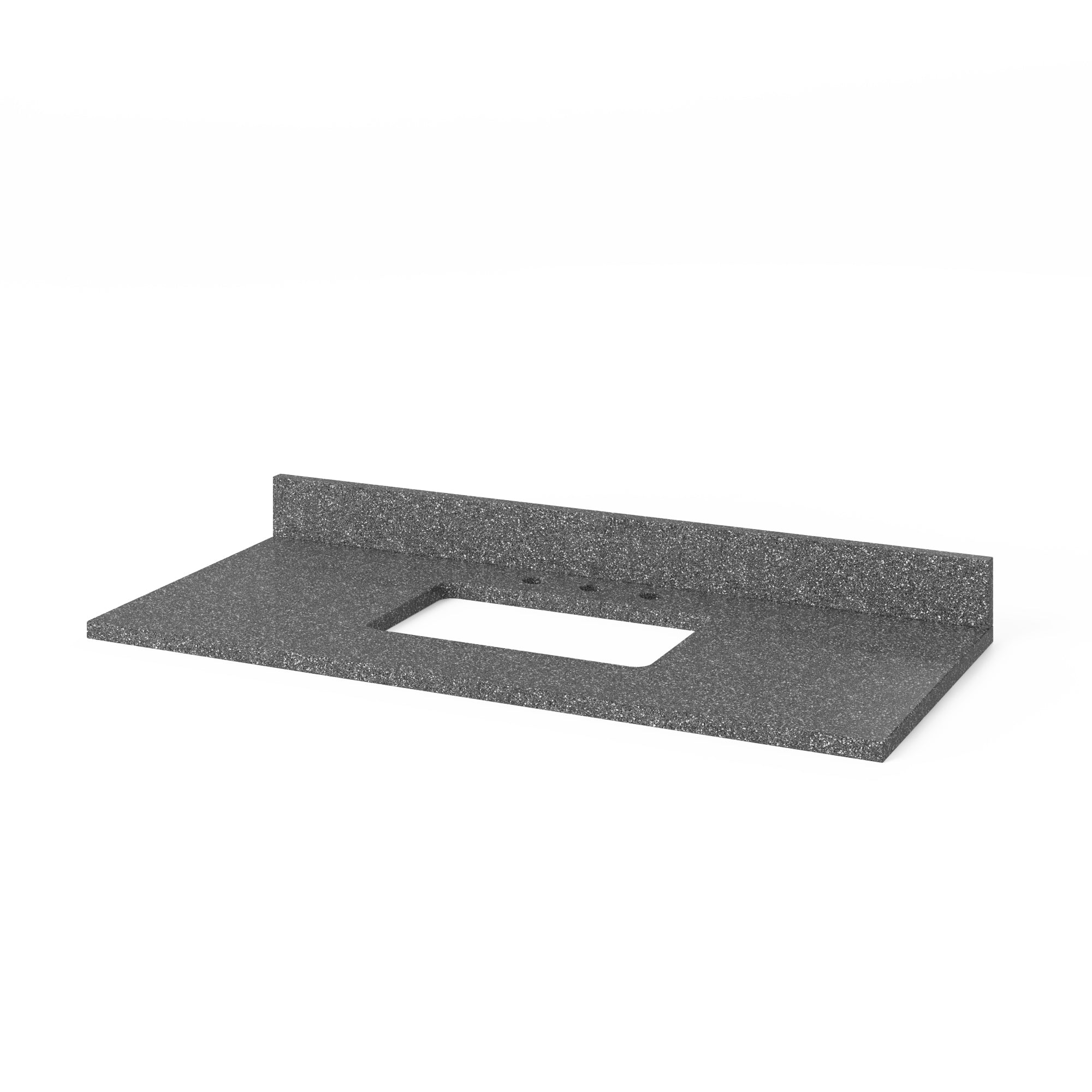 60" Grey Cade Vanity, double bowl, Boulder Cultured Marble Vanity Top, undermount rectangle bowl | KitchBath