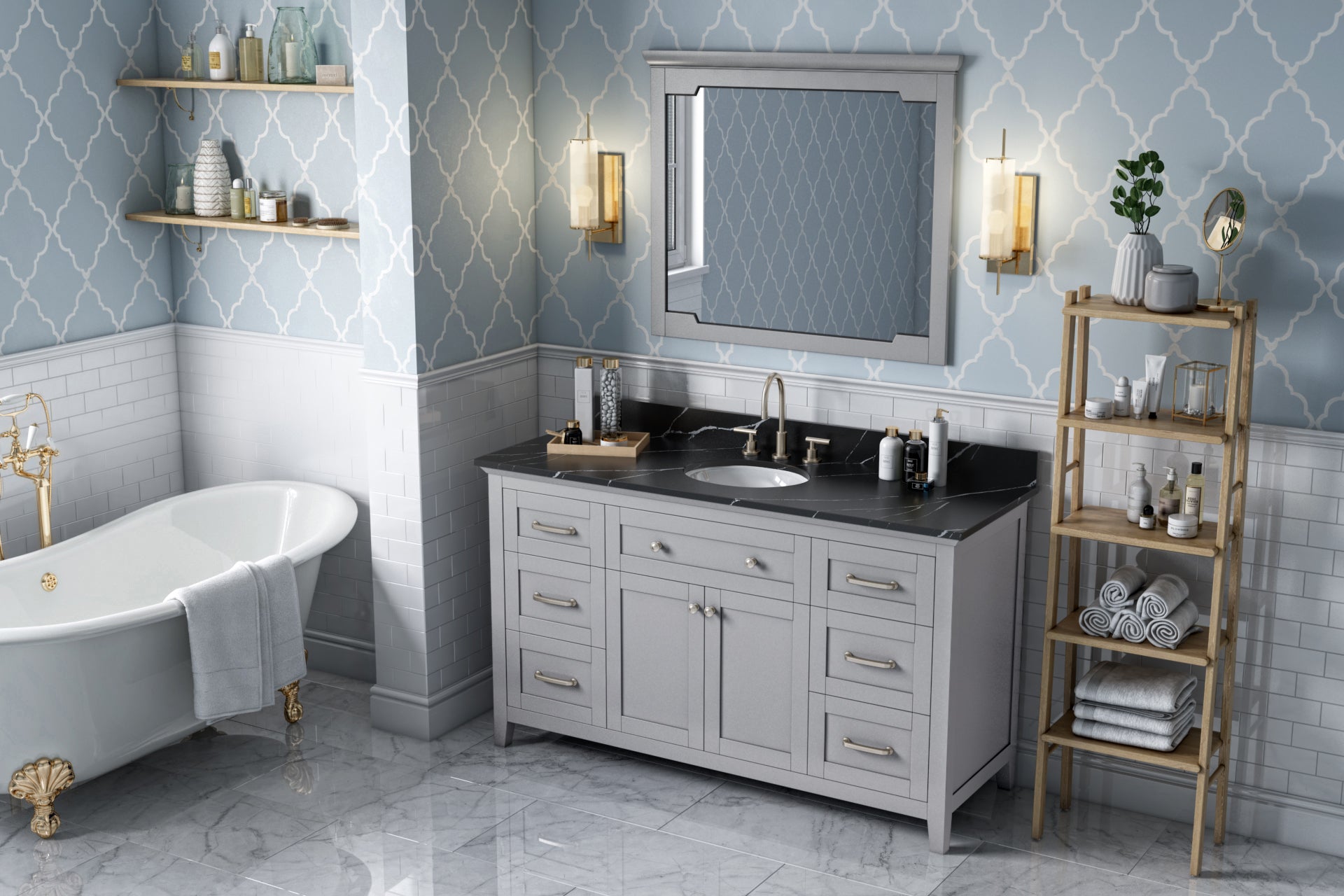 60" Grey Chatham Vanity | KitchBath