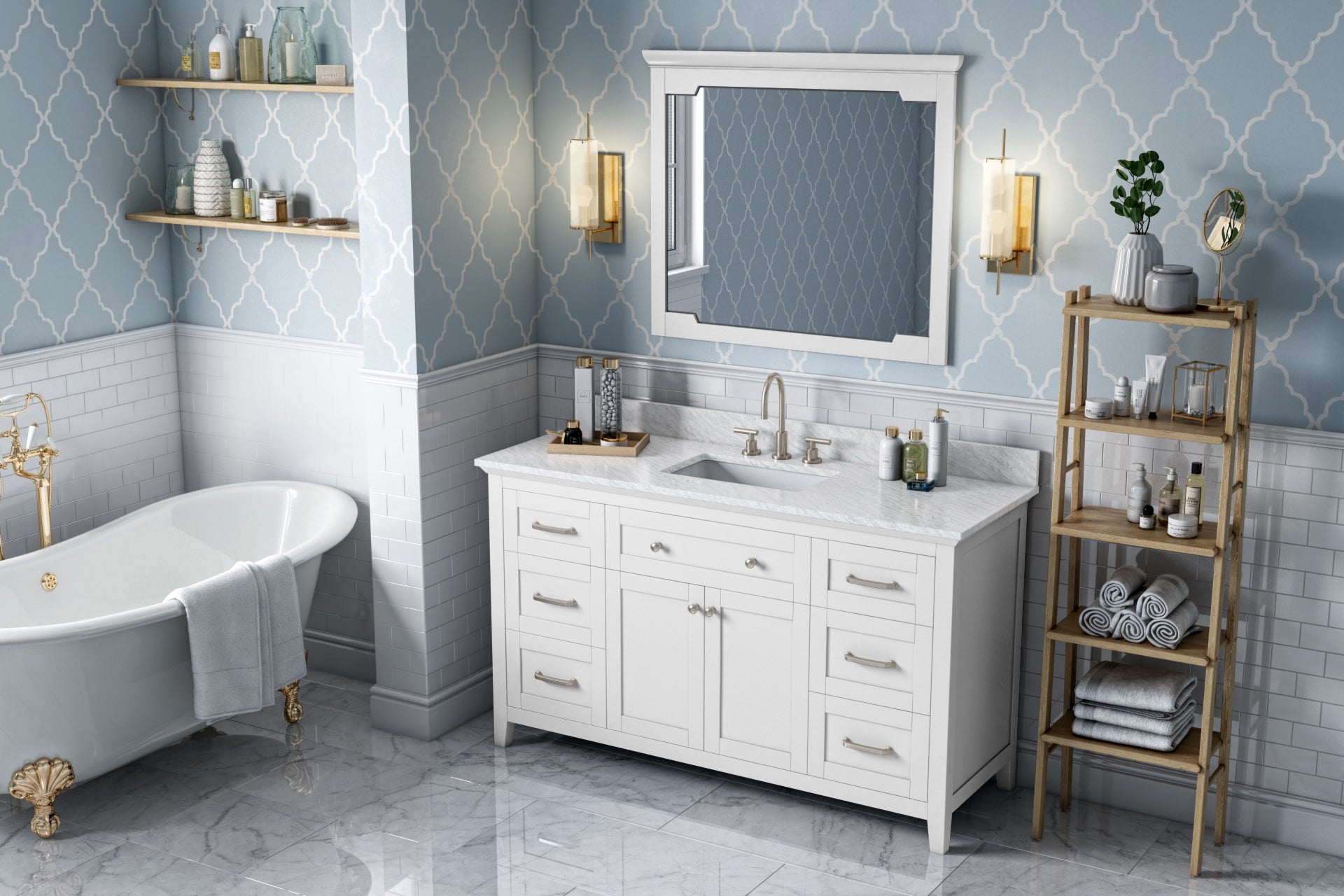 60" White Chatham Vanity | KitchBath