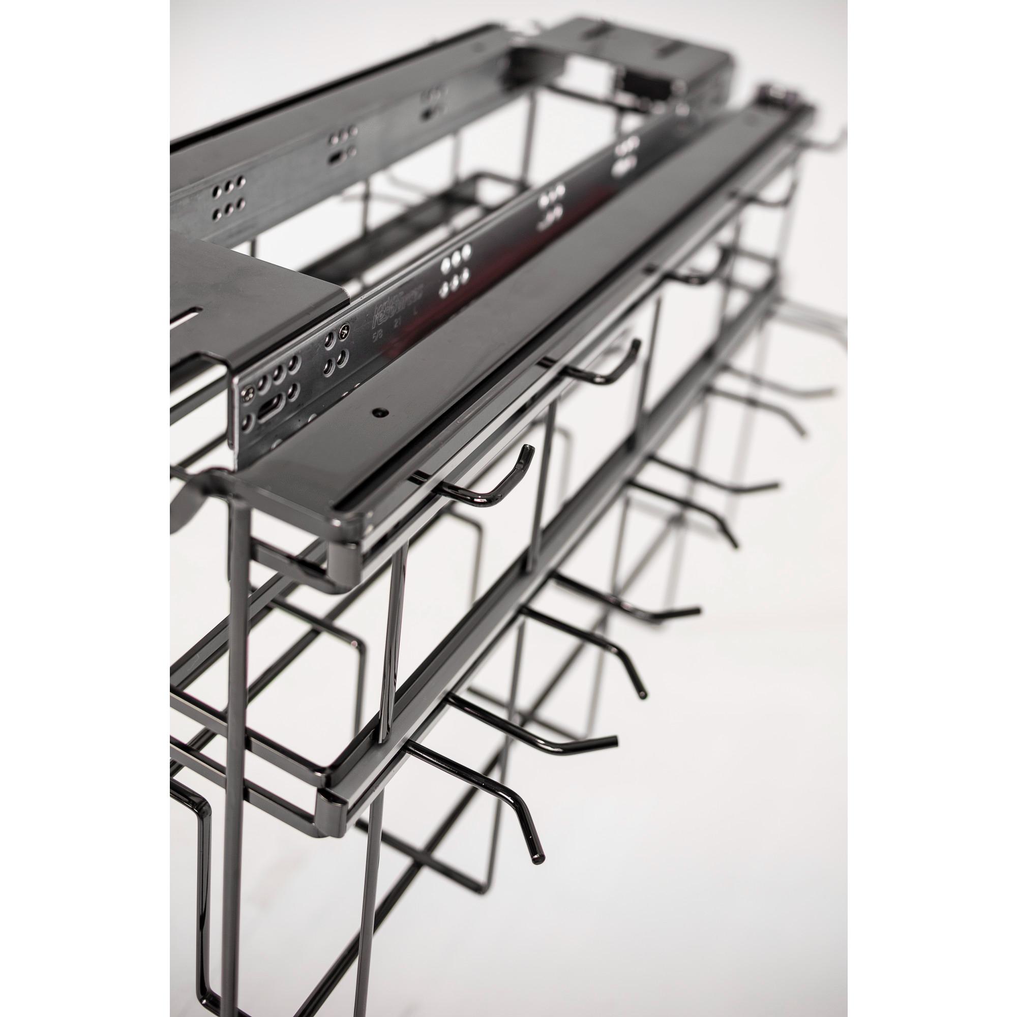 Black Nickel STORAGE WITH STYLE® Soft-close Hanging Pan Pullout | KitchBath