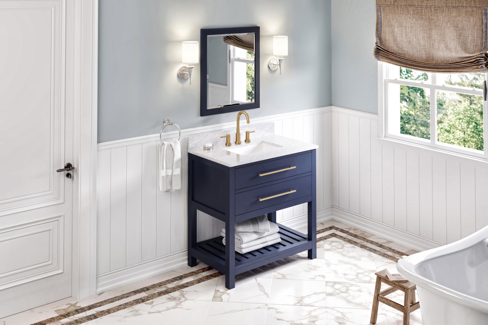 36" Hale Blue Wavecrest Vanity | KitchBath