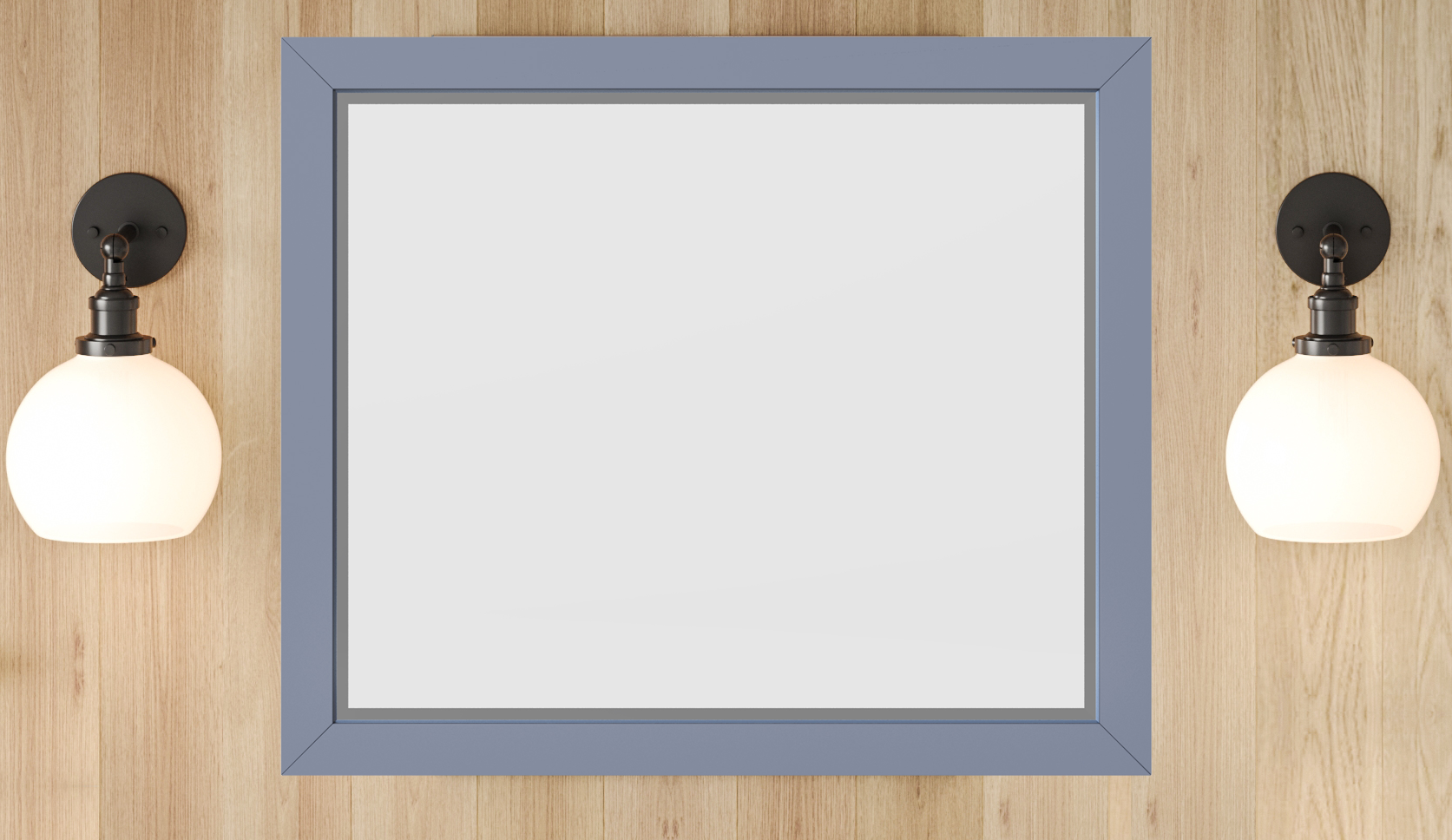 33" W x 1" D x 28" H Blue Steel Cade mirror | KitchBath