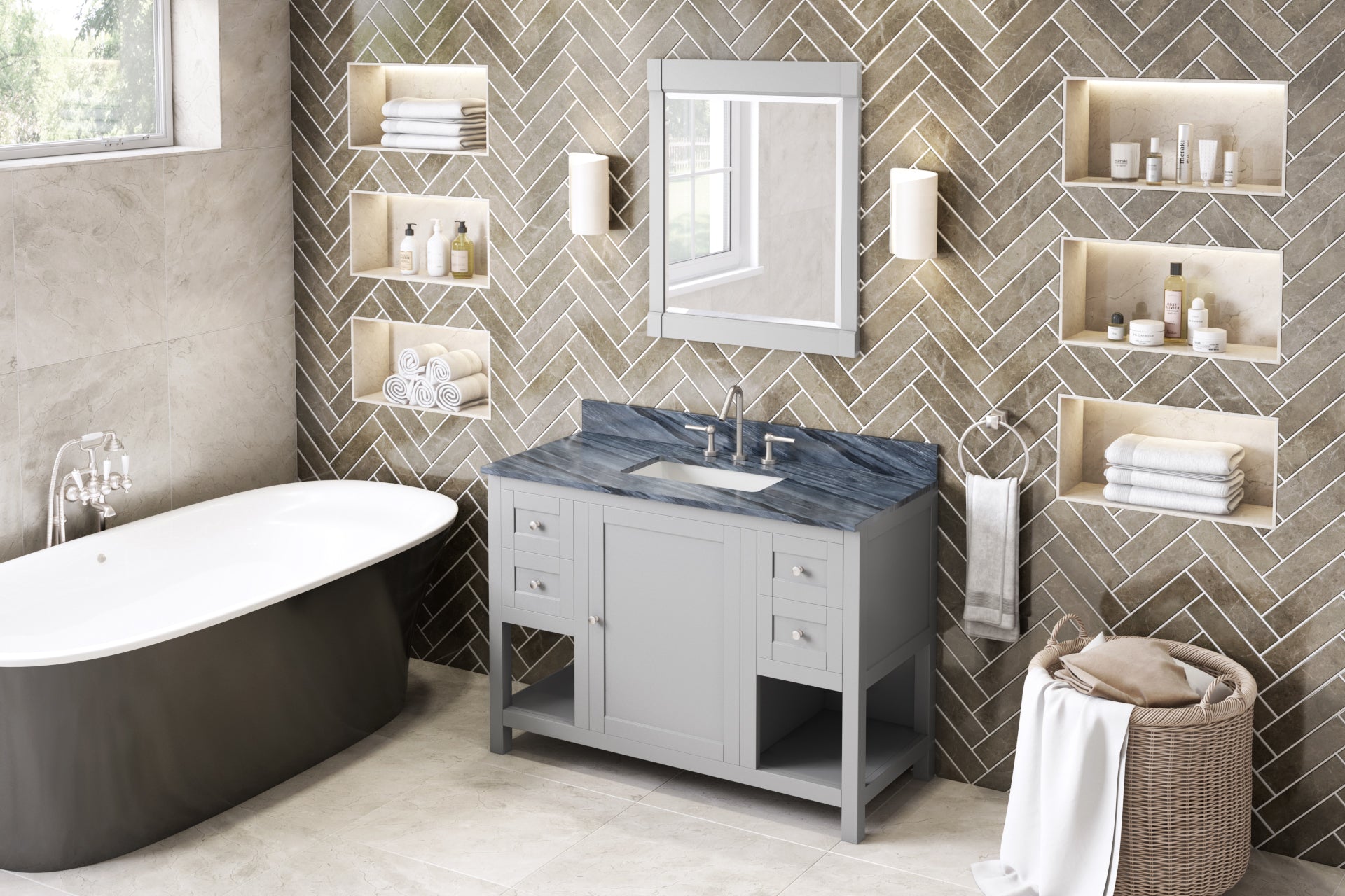 48" Grey Astoria Vanity | KitchBath