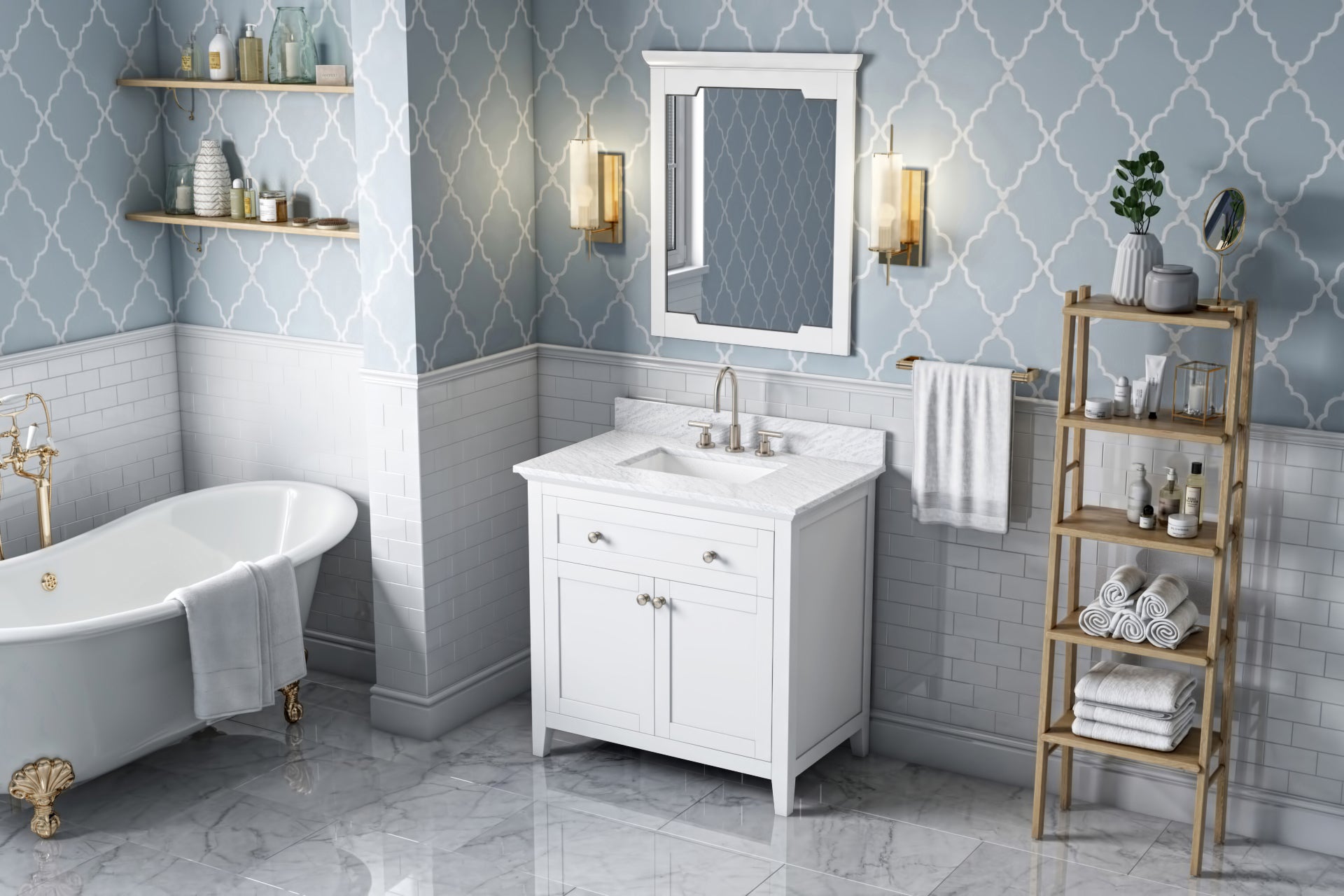 36" White Chatham Vanity | KitchBath