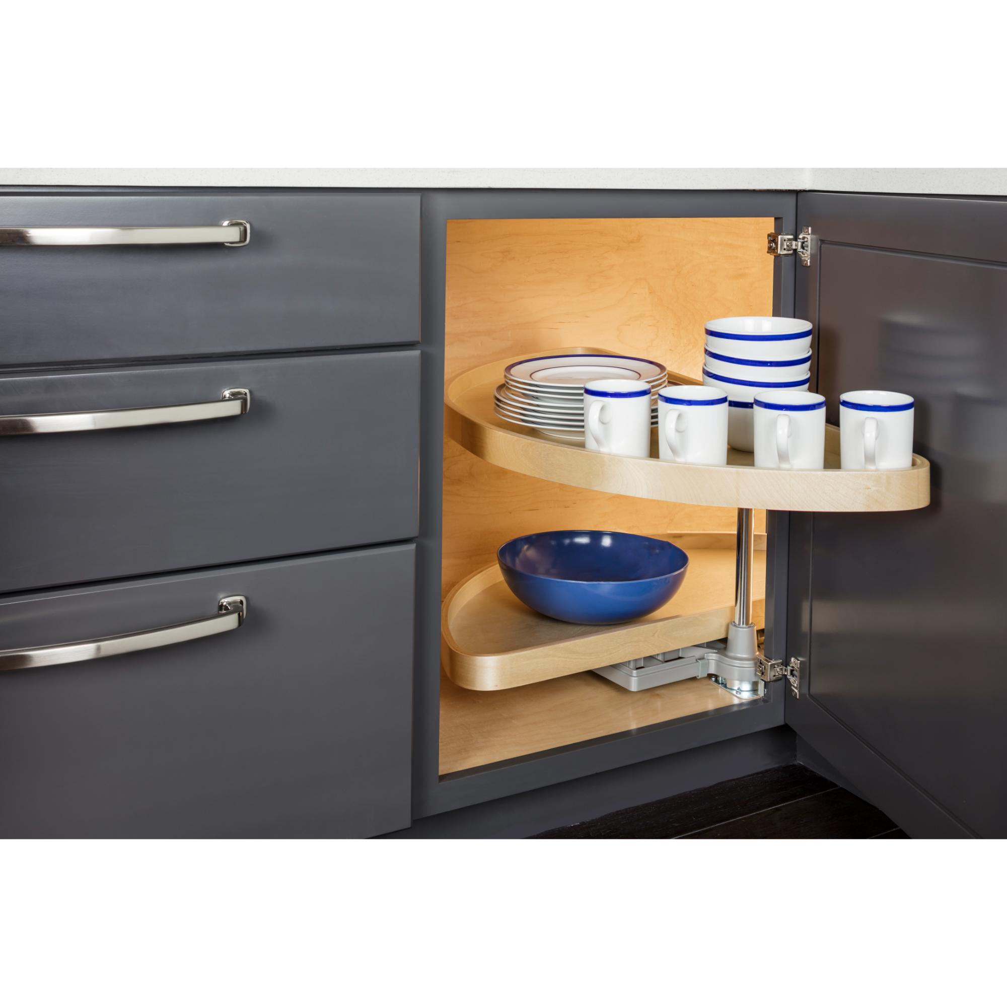 38" Wood Half-Moon Lazy Susan | KitchBath