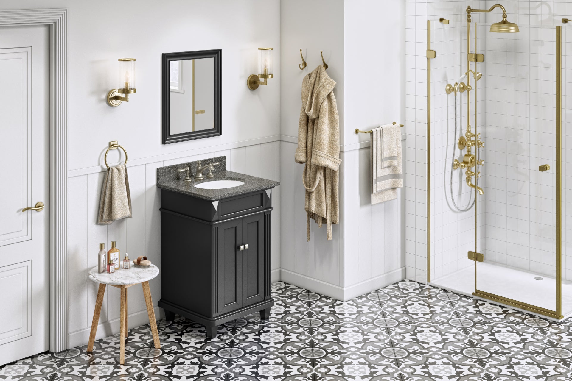 24" Black Douglas Vanity | KitchBath