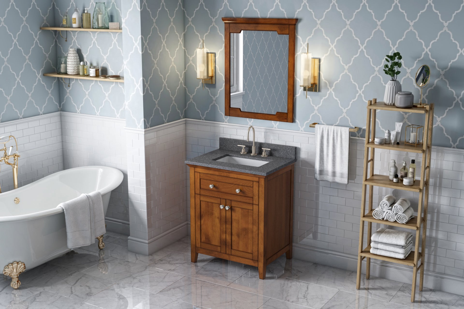 30" Chocolate Chatham Vanity, Boulder Cultured Marble Vanity Top, undermount rectangle bowl