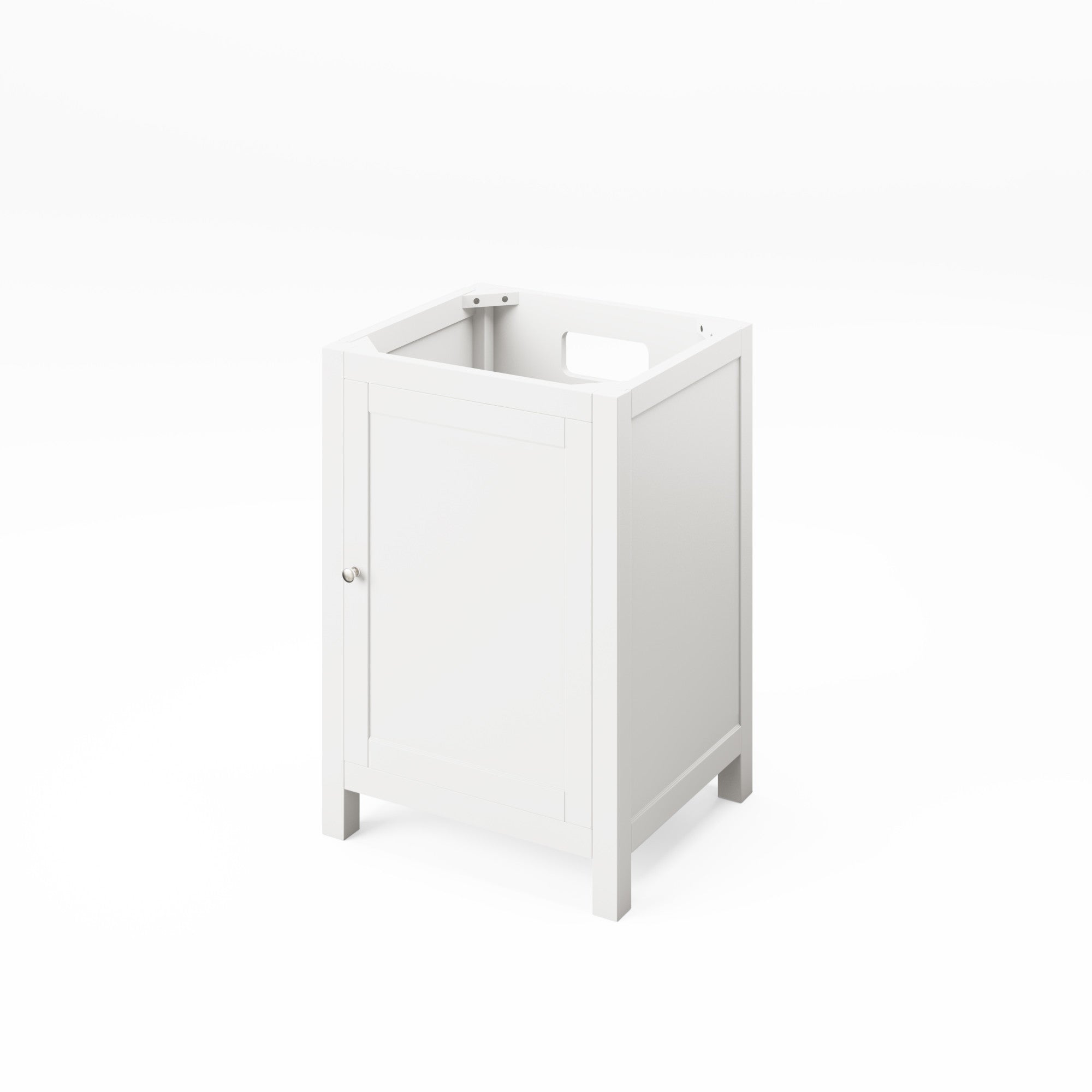 24" White Astoria Vanity, Steel Grey Cultured Marble Vanity Top, undermount rectangle bowl | KitchBath