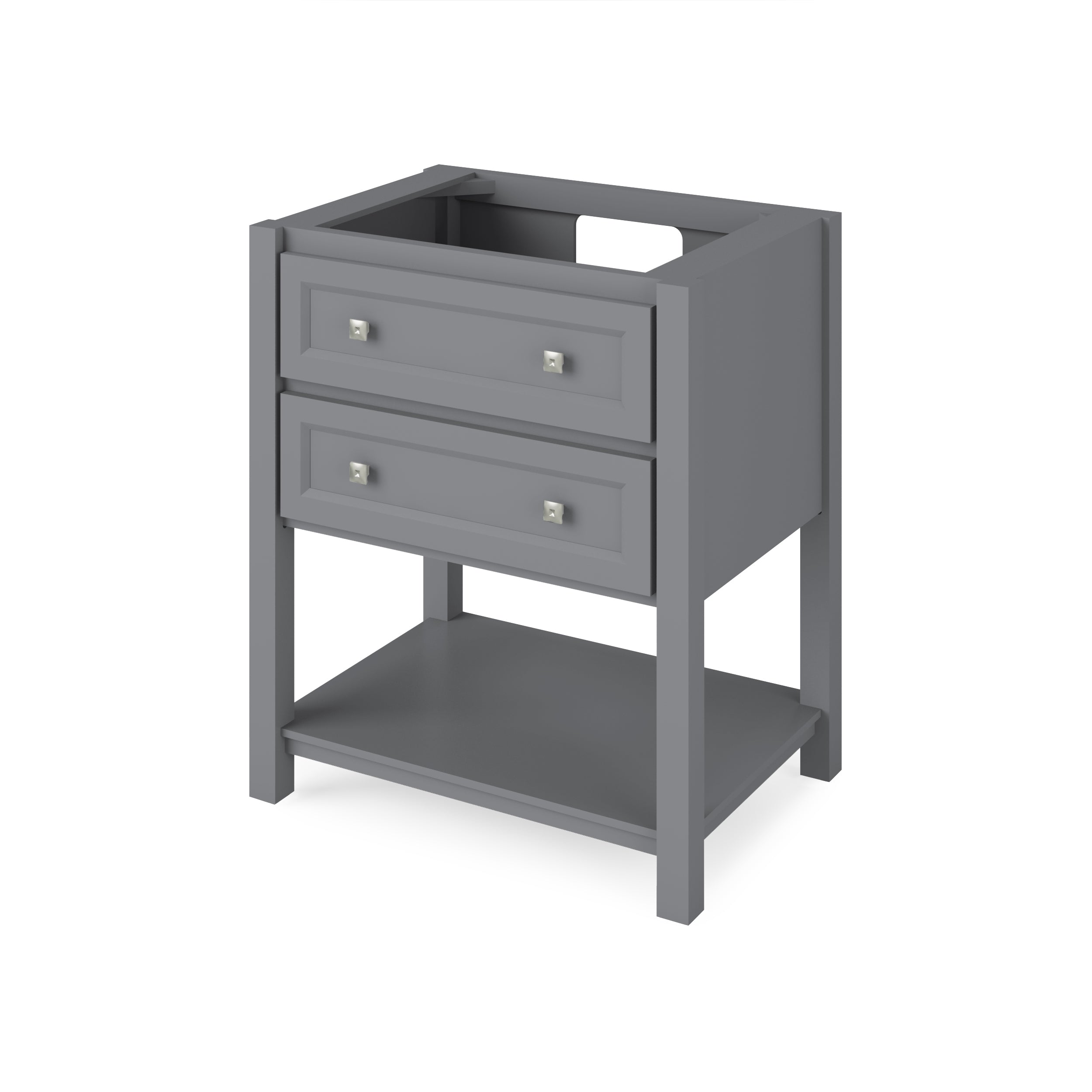 30" Grey Adler Vanity, Boulder Cultured Marble Vanity Top, undermount rectangle bowl | KitchBath
