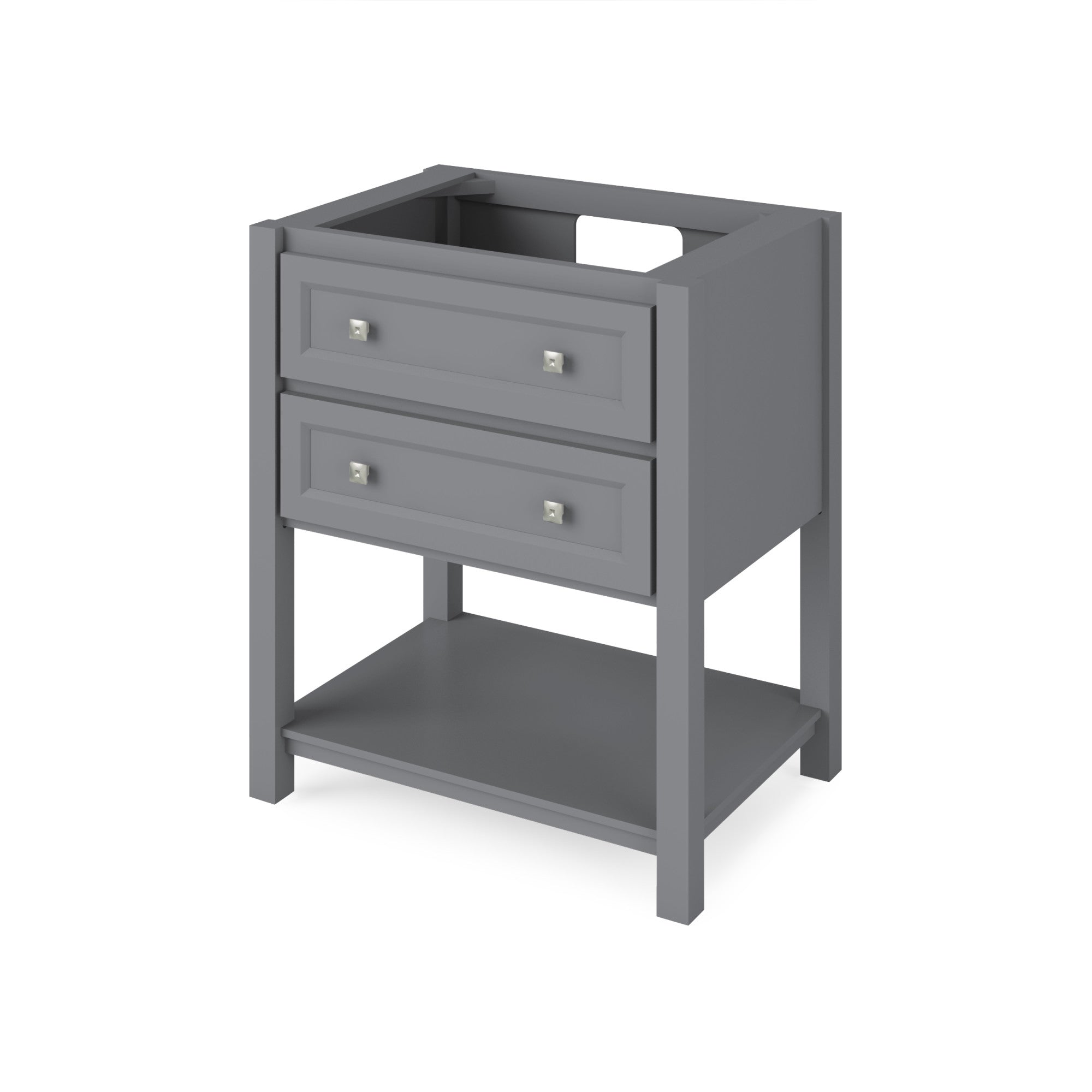 30" Grey Adler Vanity, Boulder Cultured Marble Vanity Top, undermount rectangle bowl | KitchBath
