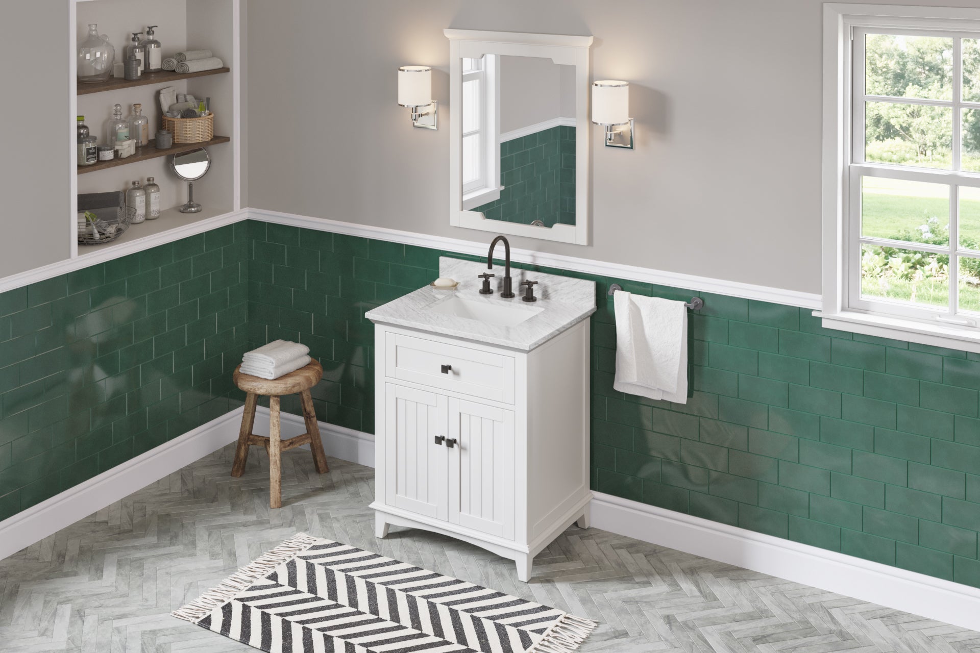 30" White Savino Vanity | KitchBath