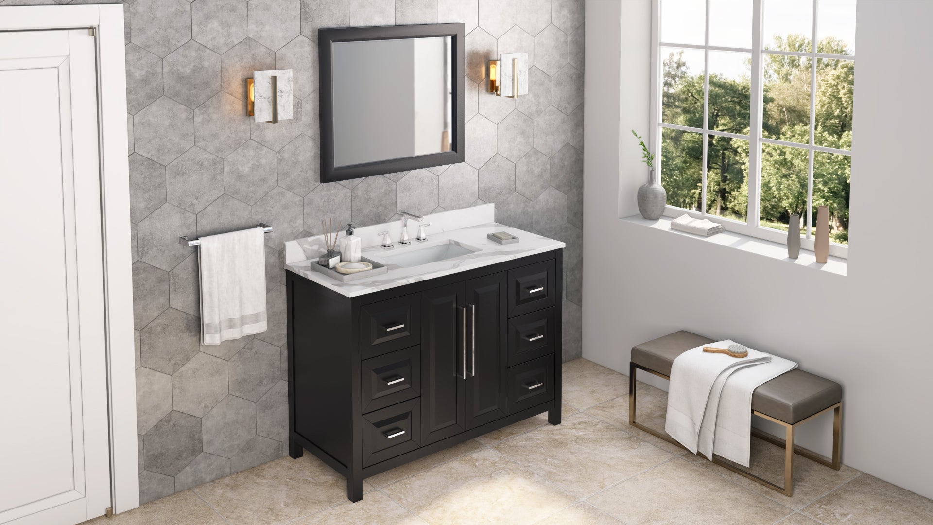 48" Black Cade Vanity | KitchBath