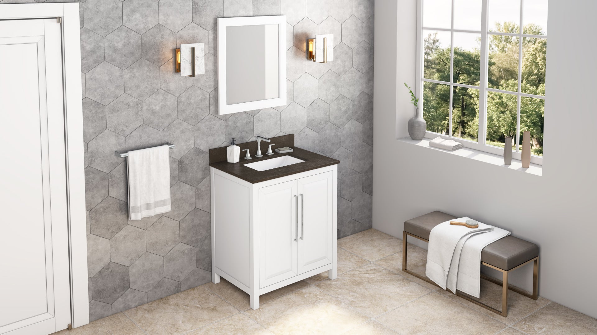 30" White Cade Vanity | KitchBath