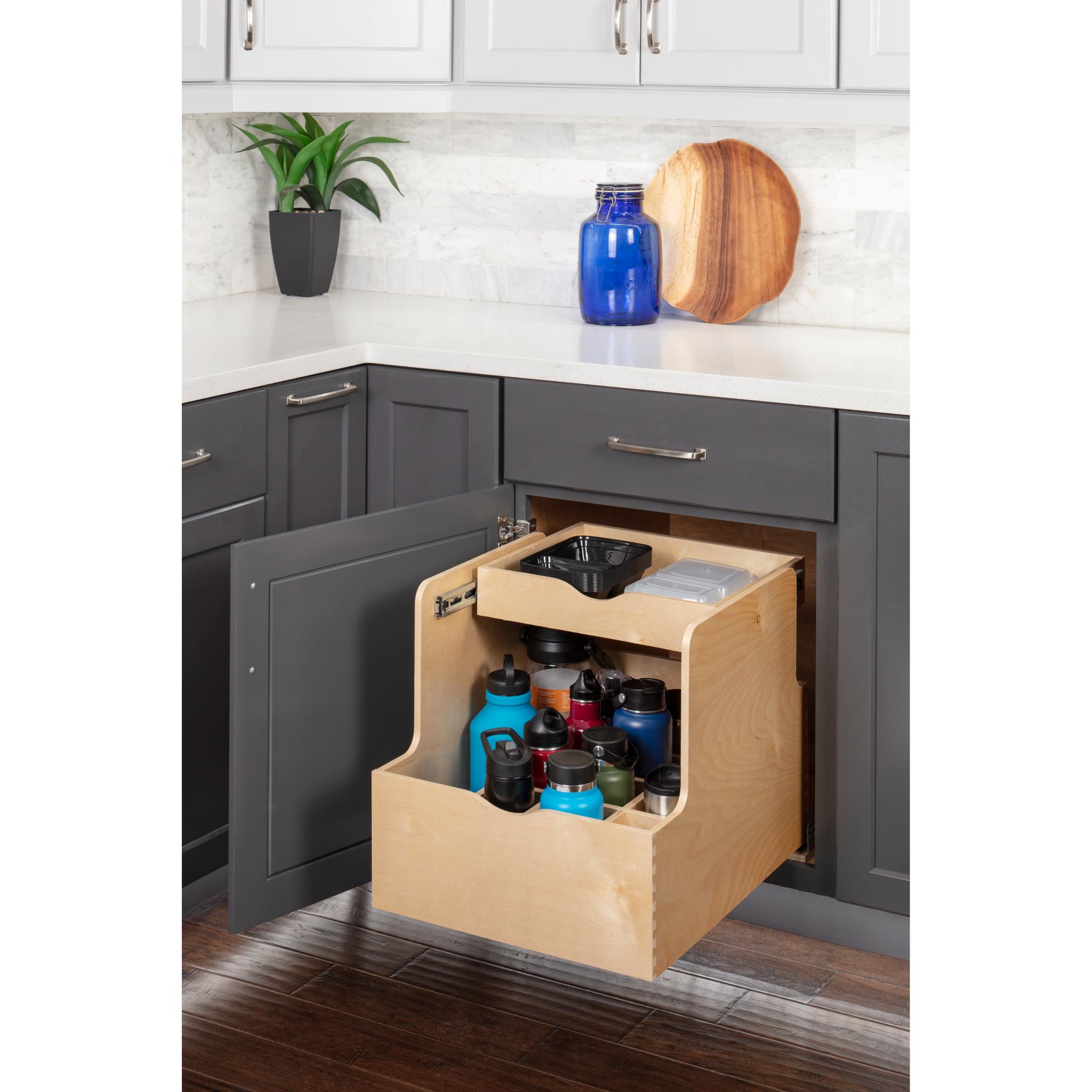 21" Wood Double Drawer Bottle Rollout | KitchBath