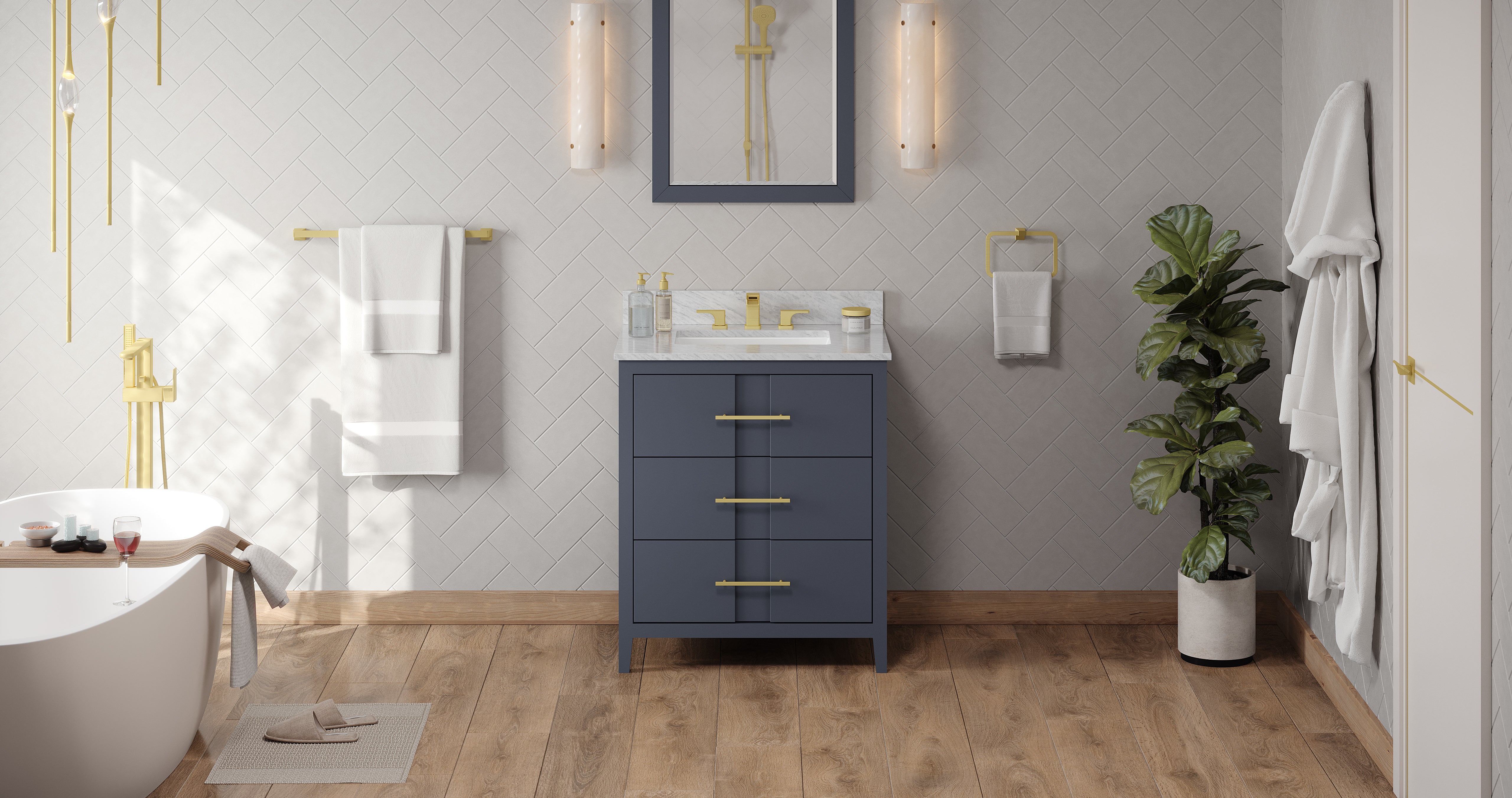 30" Blue Steel Katara Vanity | KitchBath