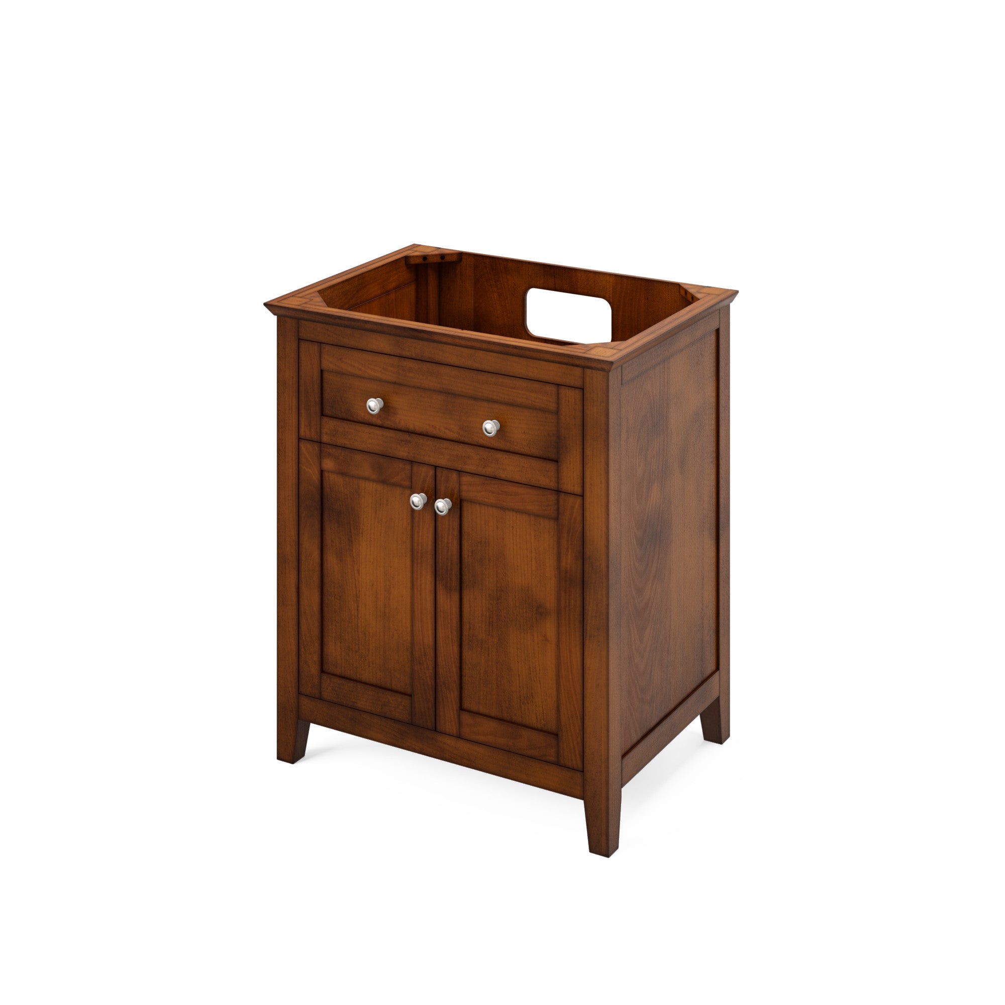 30" Chocolate Chatham Vanity, Calacatta Vienna Quartz Vanity Top, undermount rectangle bowl | KitchBath