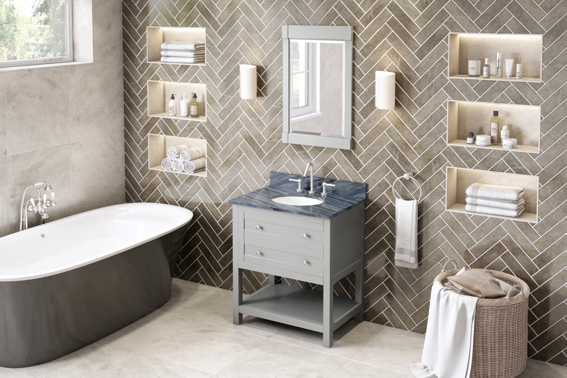 30" Grey Astoria Vanity | KitchBath