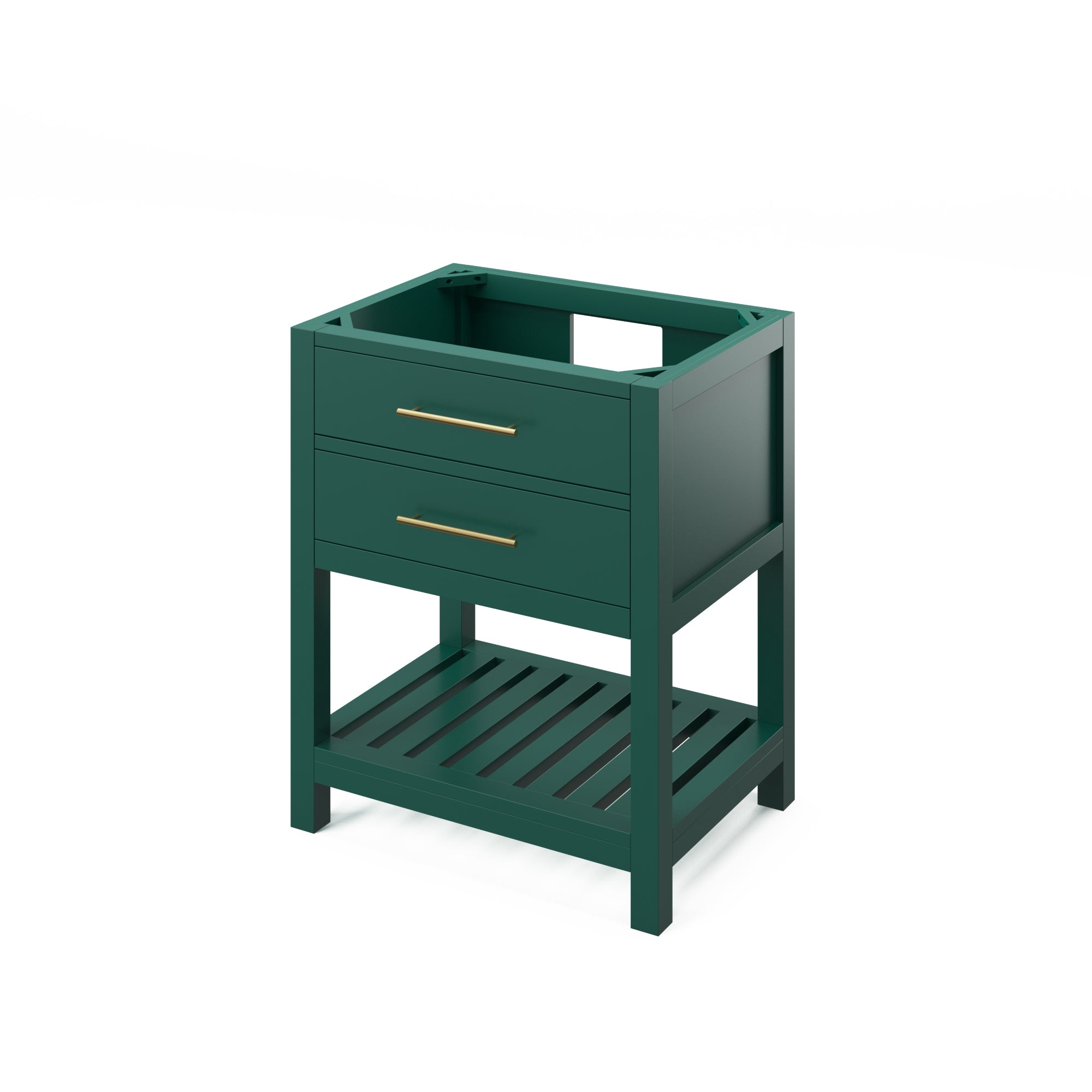 30" Forest Green Wavecrest Vanity, Boulder Cultured Marble Vanity Top, undermount rectangle bowl | KitchBath